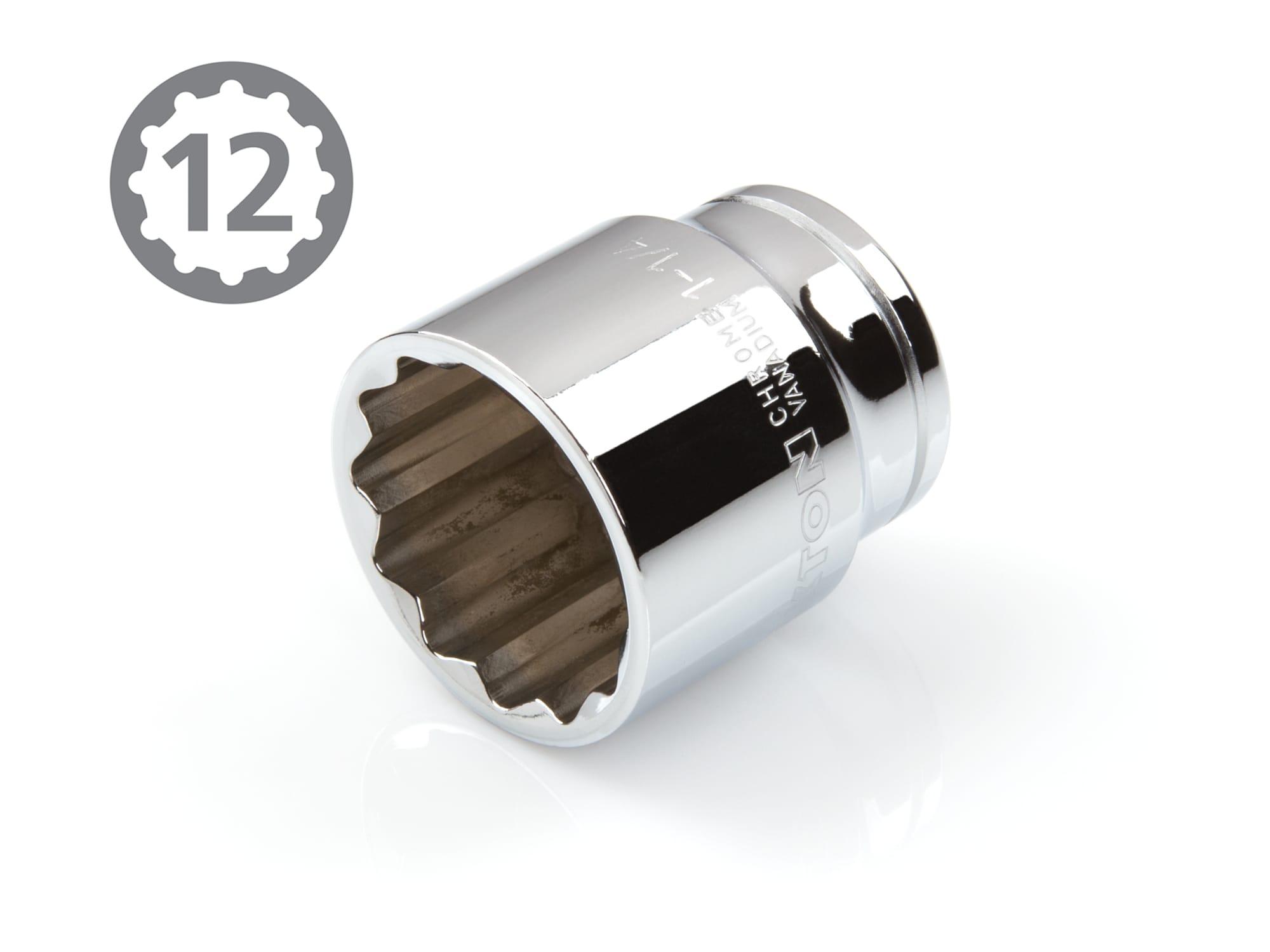 Dimensions for Tekton hand drive 12-point socket. Item #14224