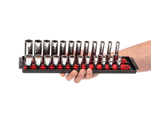 3/8 Inch Drive Shallow/Deep 12-Point Socket Set (42-Piece) | TEKTON