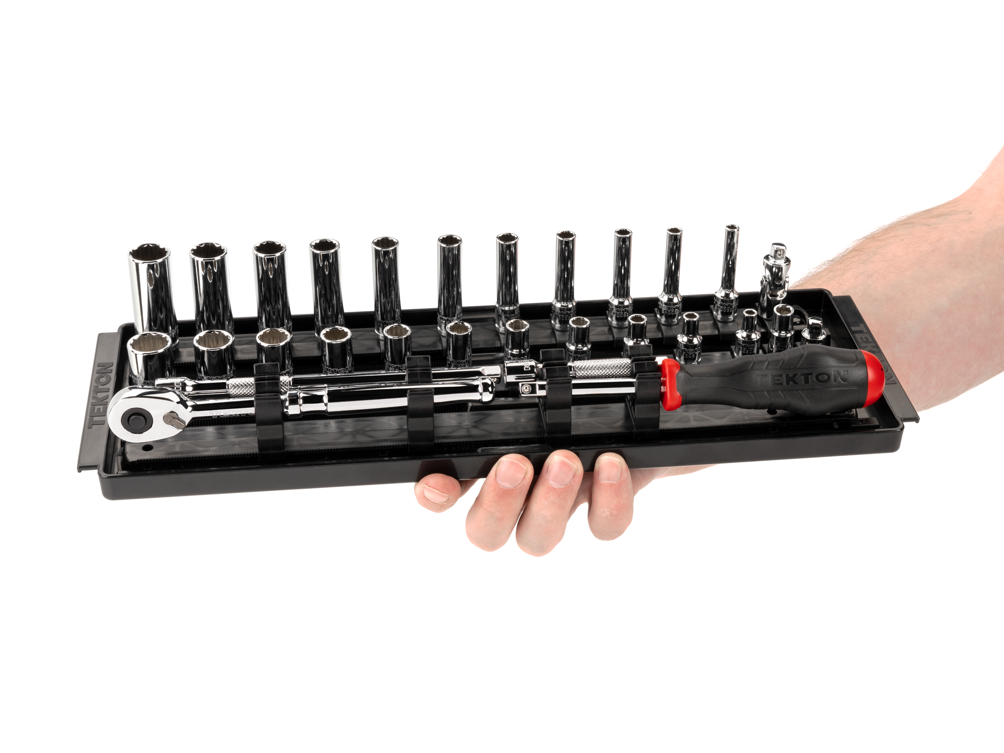 TEKTON 1/4 Inch Drive 12-Point Socket & Ratchet Set, 55-Piece (5/32-9/16 in 14-Piece 1⁄4 Inch Drive Deep 12-Point Socket Set | TEKTON