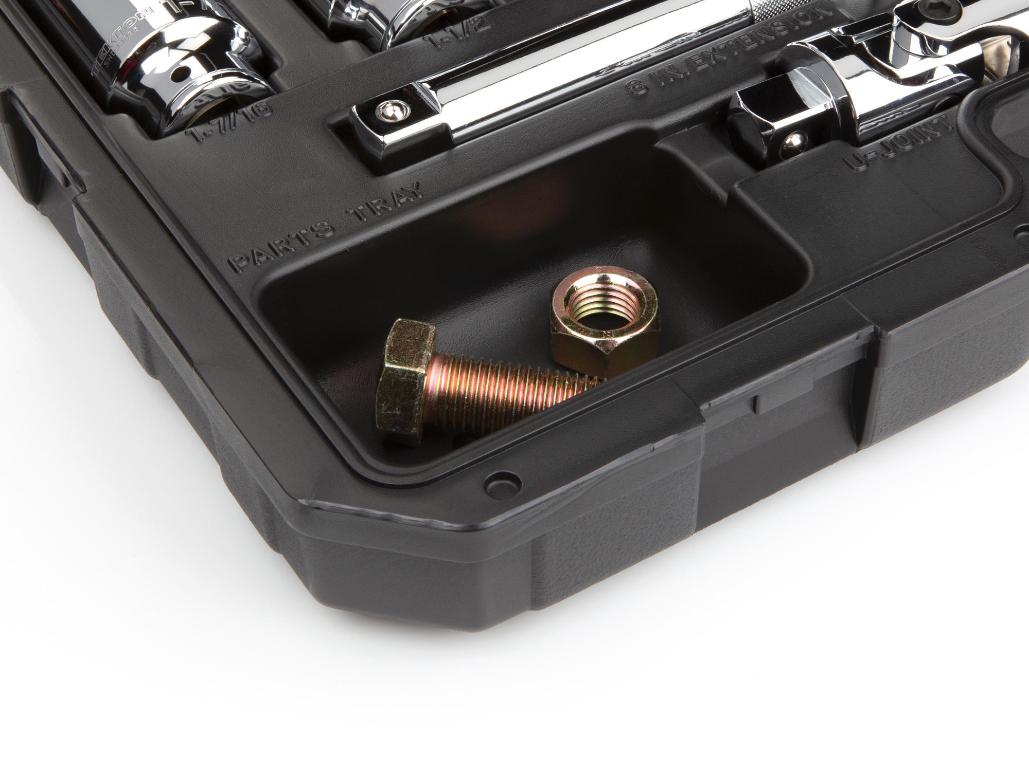 Tekton  hand drive 6-point socket set shown in a case organization option. Item #SKT35106