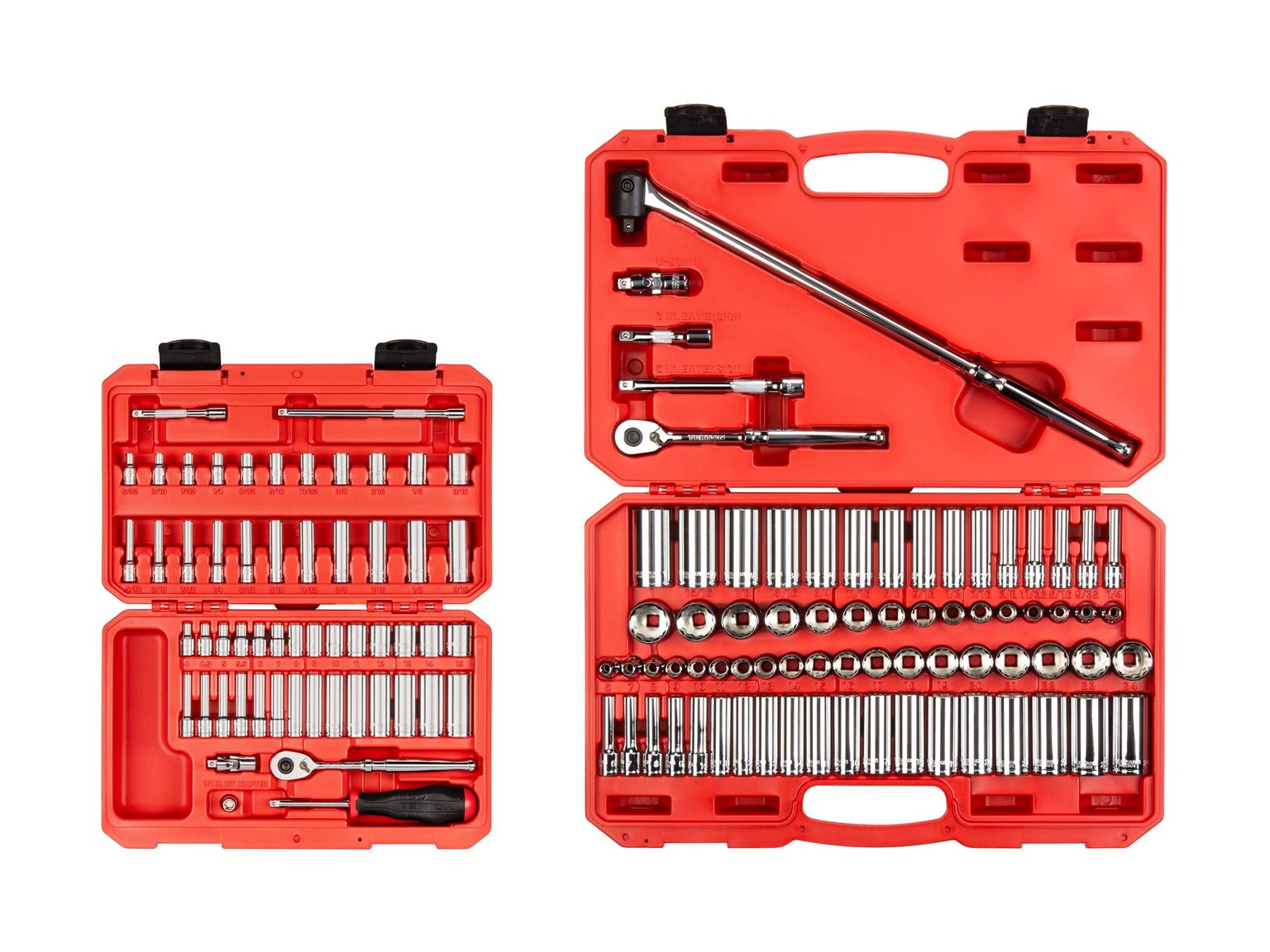 Front view of Tekton case hand drive 12-point socket set. Item #SKT95305