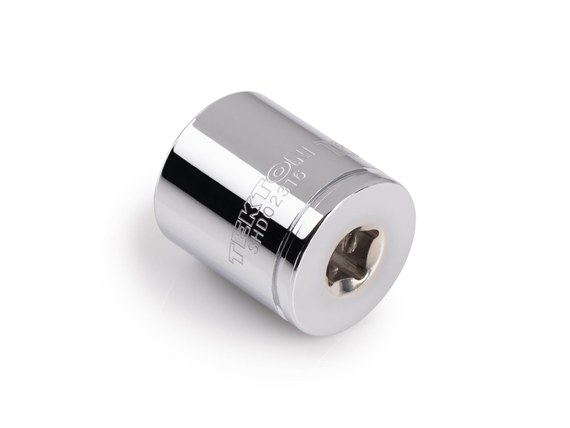 Back angle view of Tekton hand drive 12-point socket. Item #SHD02316
