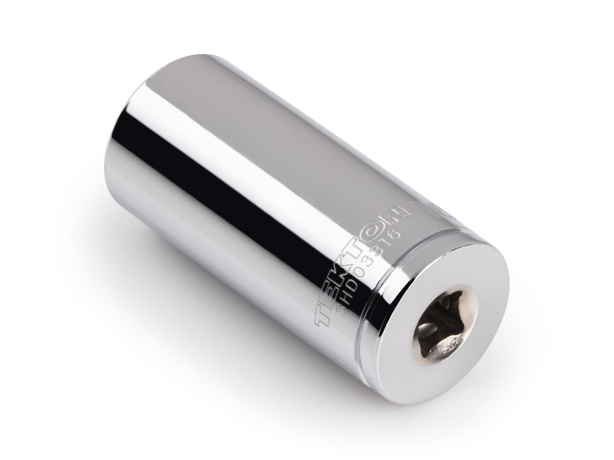 Back angle view of Tekton hand drive 12-point socket. Item #SHD03316