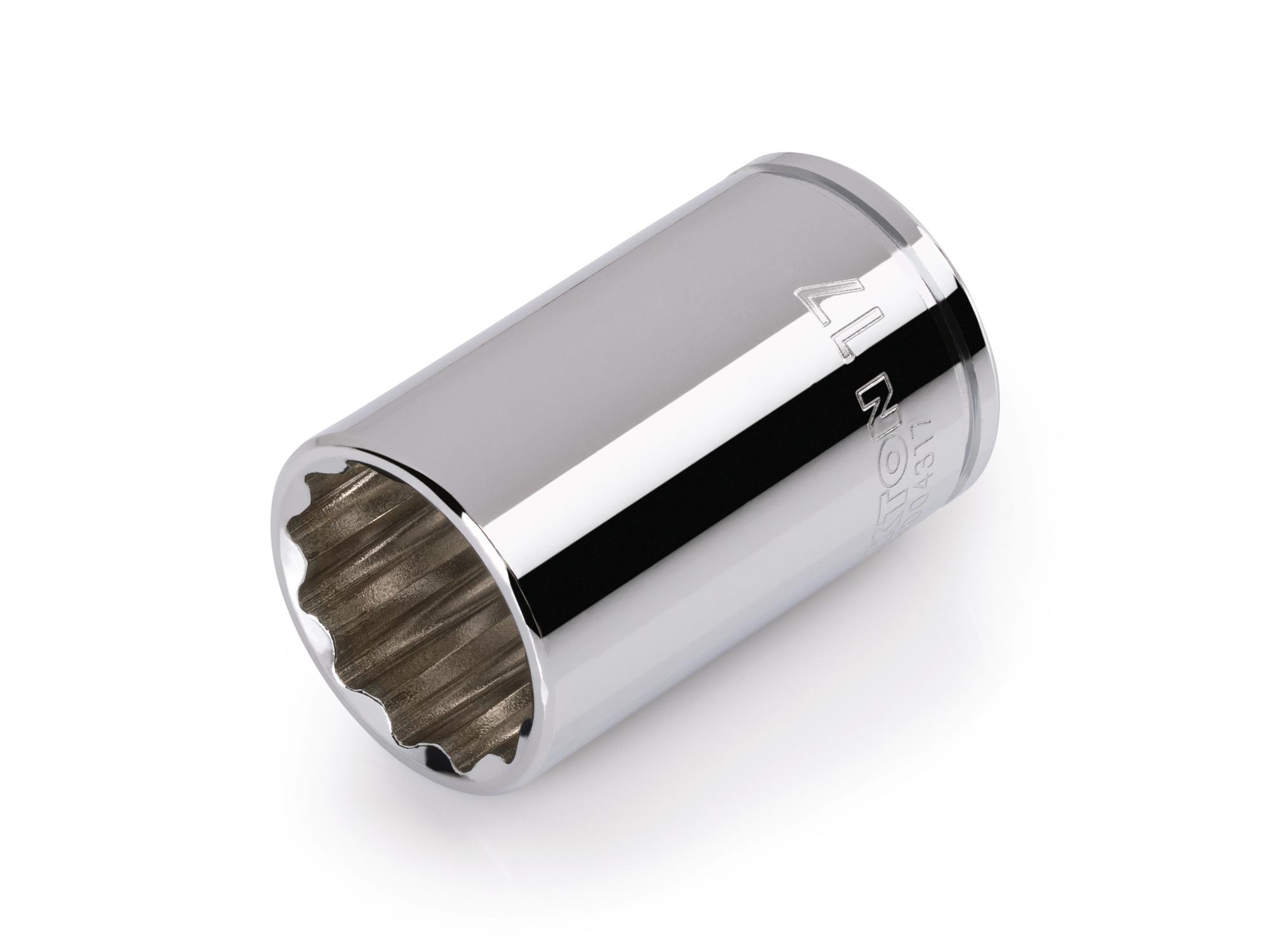 TEKTON 1/4 Inch Drive x 17 mm Semi-Deep 12-Point Socket