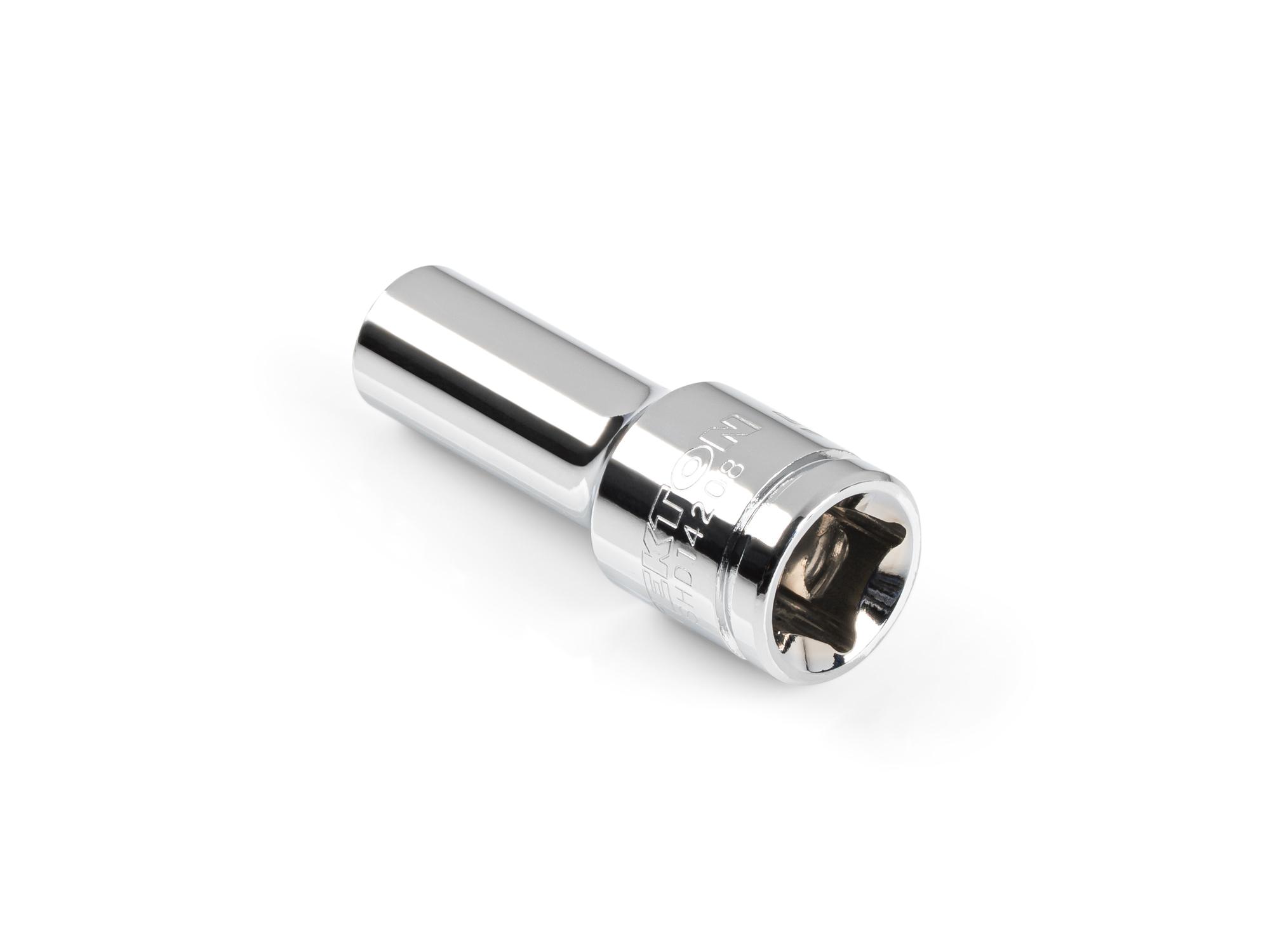 Back angle view of Tekton hand drive 12-point socket. Item #SHD14208
