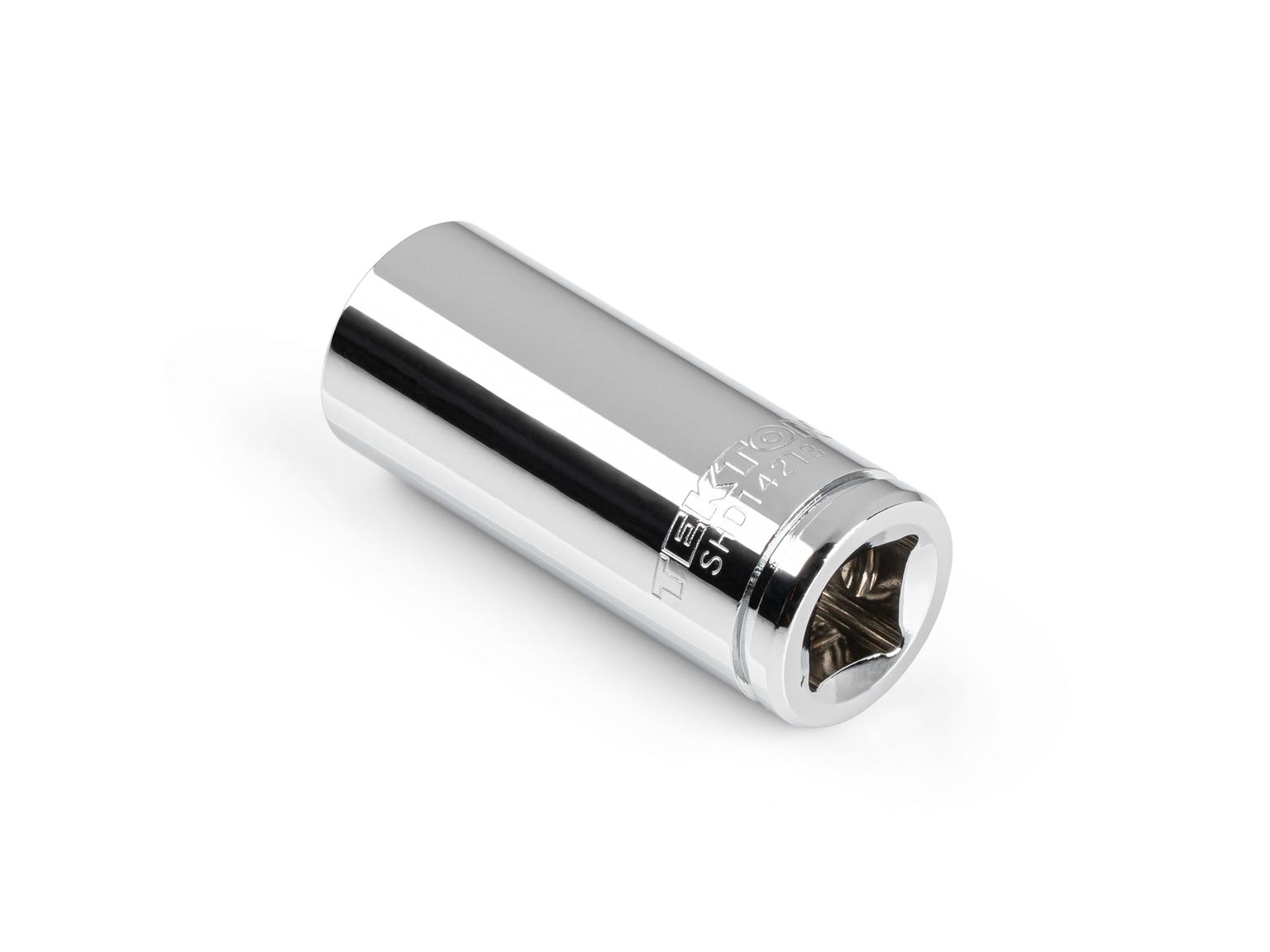 Back angle view of Tekton 1/2 inch hand drive 12-point socket. Item #SHD14213