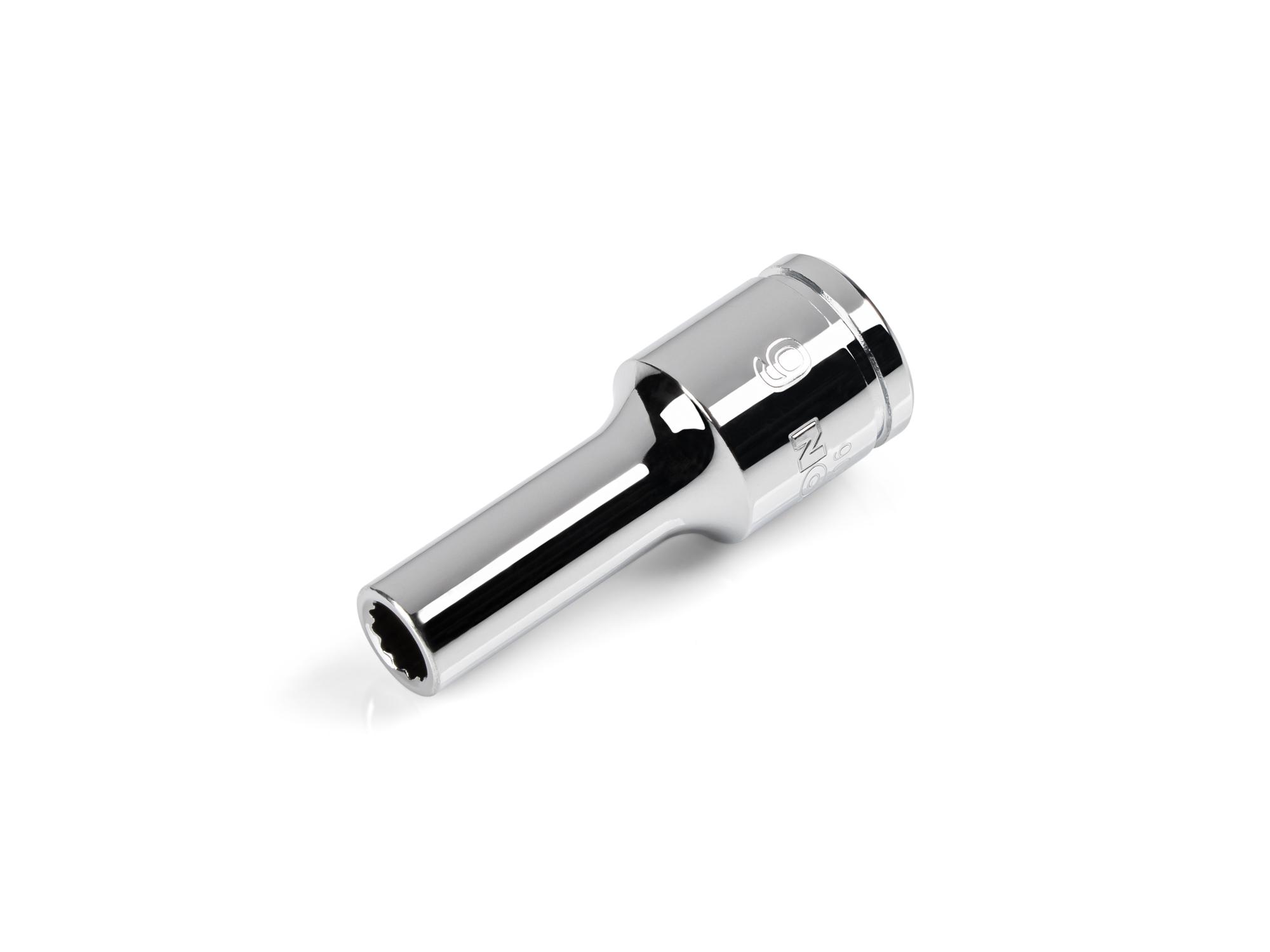Front-right angle view of Tekton hand drive 12-point socket. Item #SHD14306