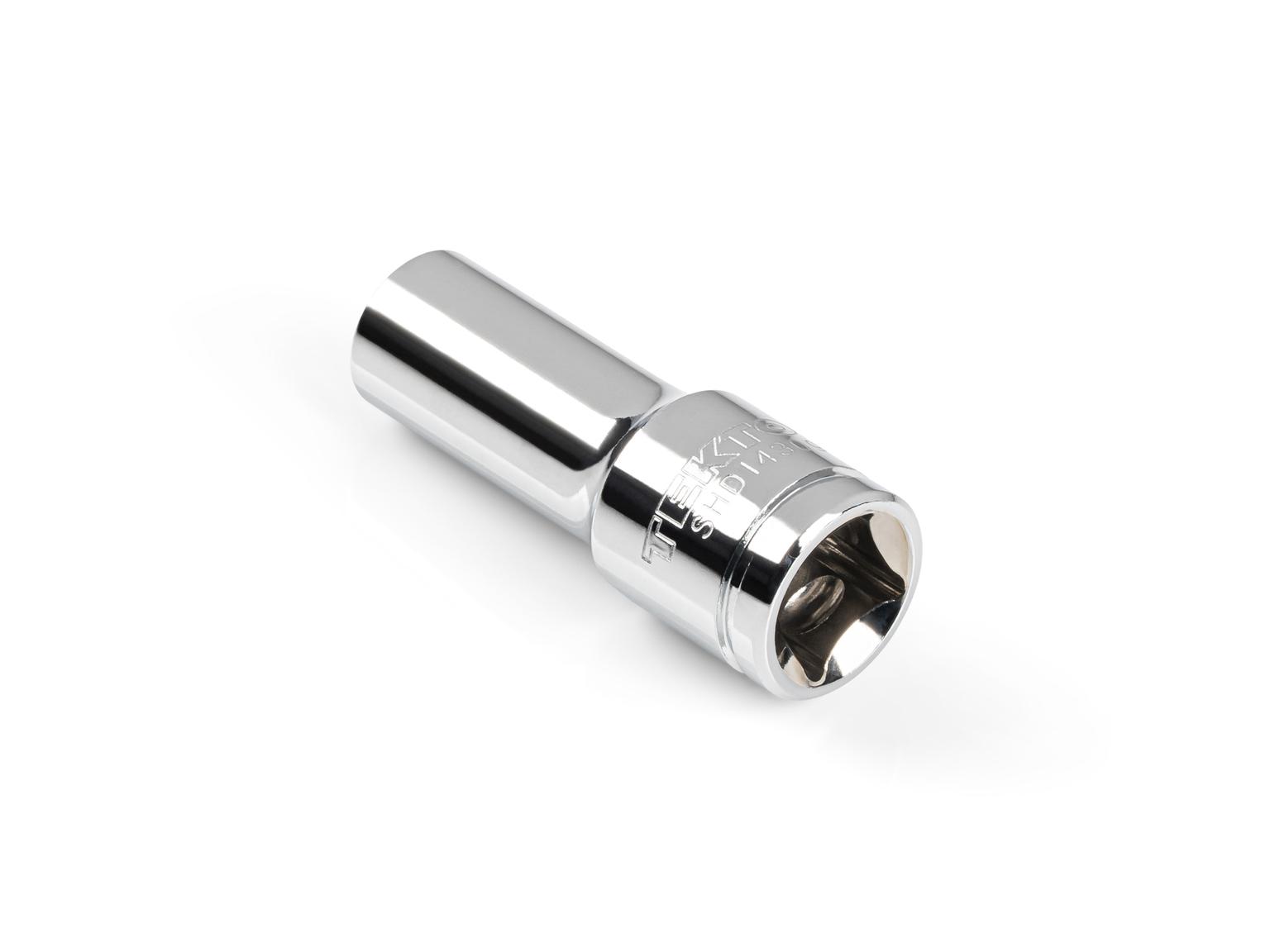 Back angle view of Tekton 9 millimeter hand drive 12-point socket. Item #SHD14309