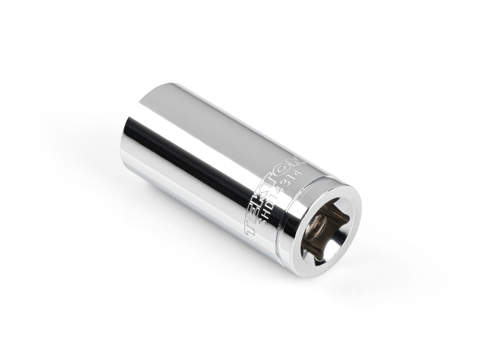 Back angle view of Tekton 14 millimeter hand drive 12-point socket. Item #SHD14314