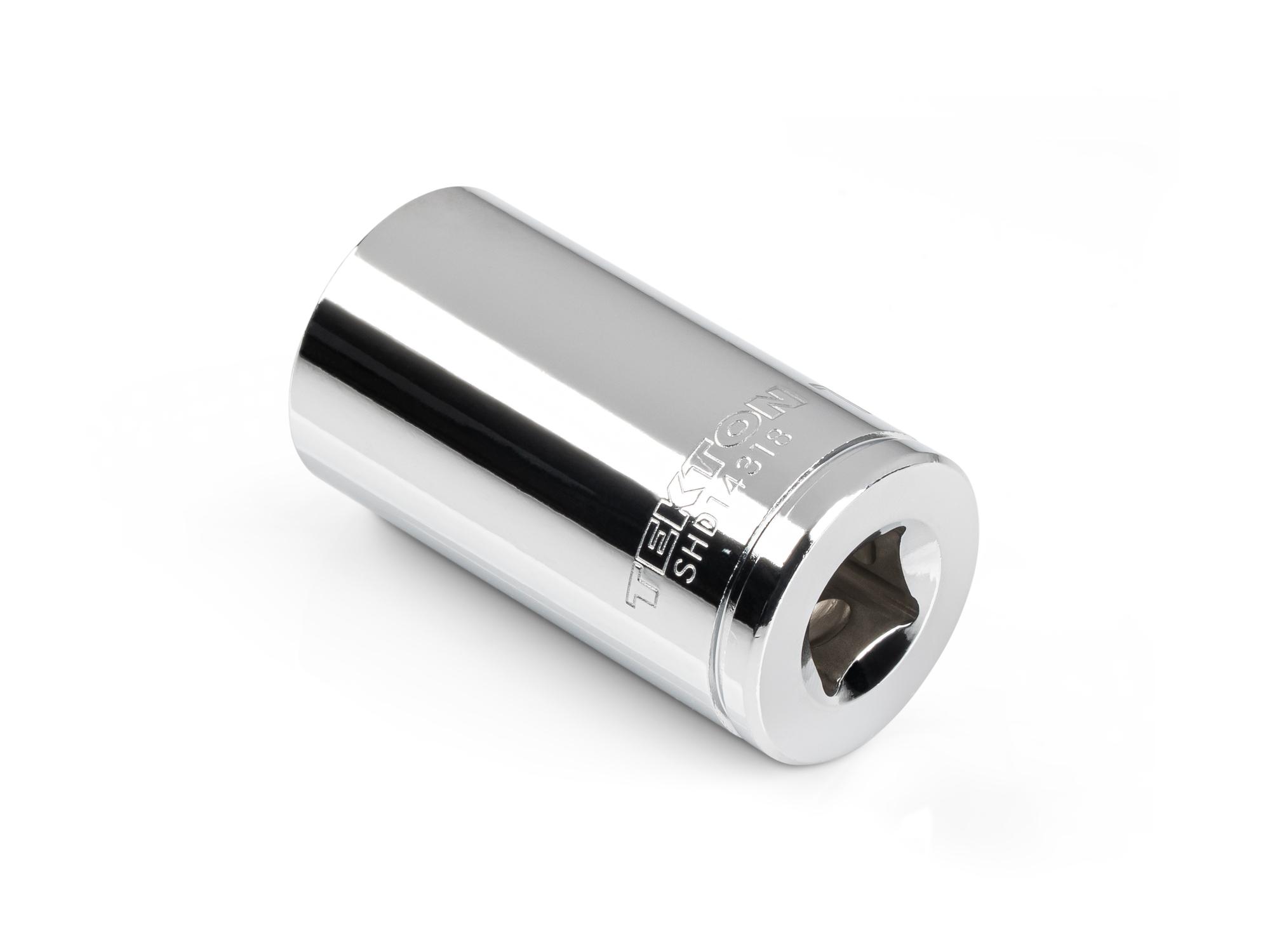 Back angle view of Tekton hand drive 12-point socket. Item #SHD14318