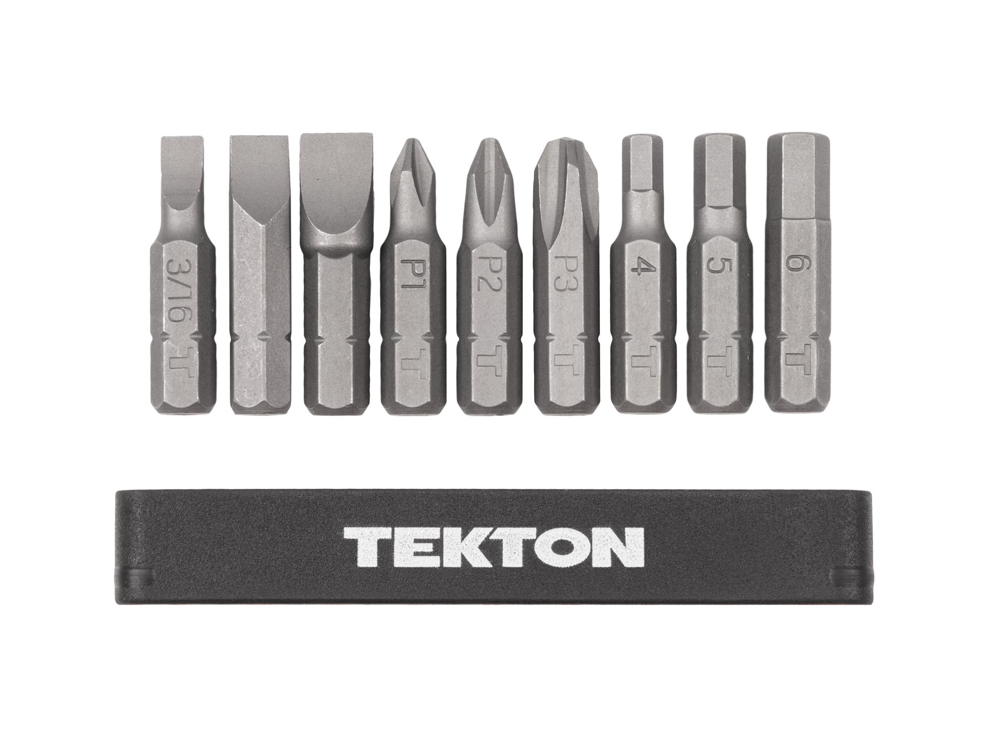 Laid out contents of Tekton rail bit set set. Item #DZZ93004
