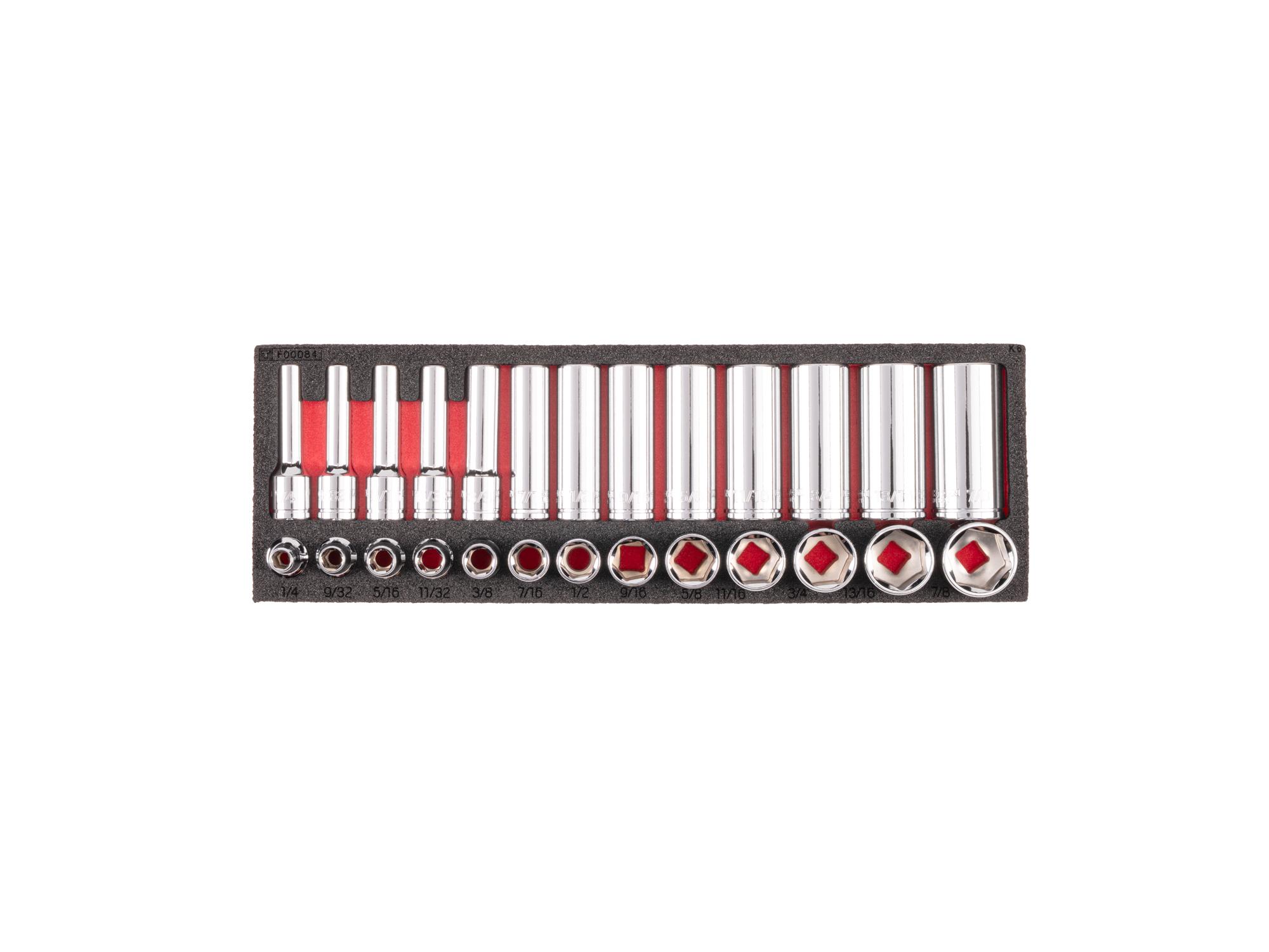 Socket Set with 12 x 4 Inch Foam Organizer (26-Piece)
