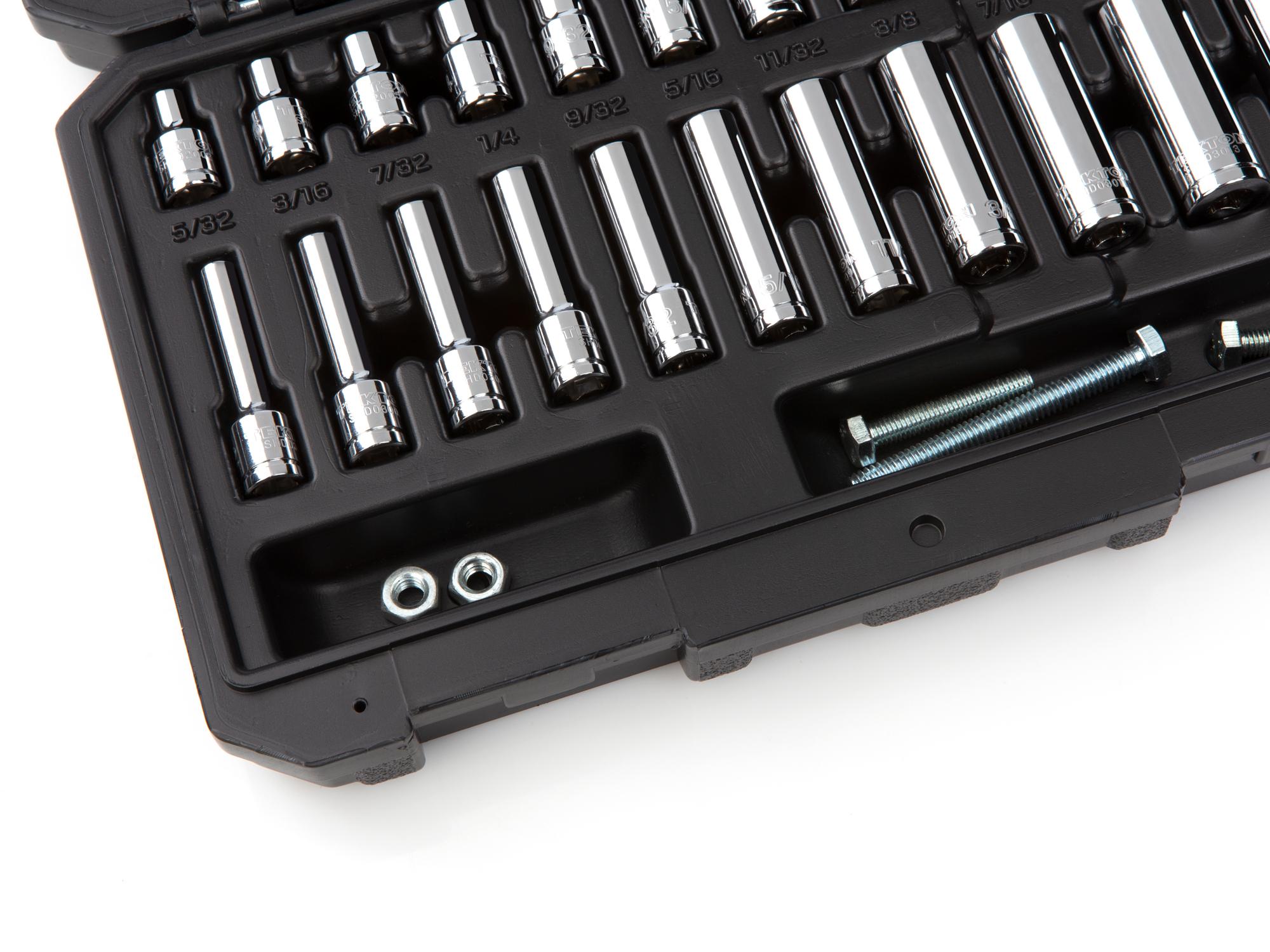 TEKTON 1/4 Inch Drive 6-Point Socket and Ratchet Set, 29-Piece (5/32 - 9/16 in.)