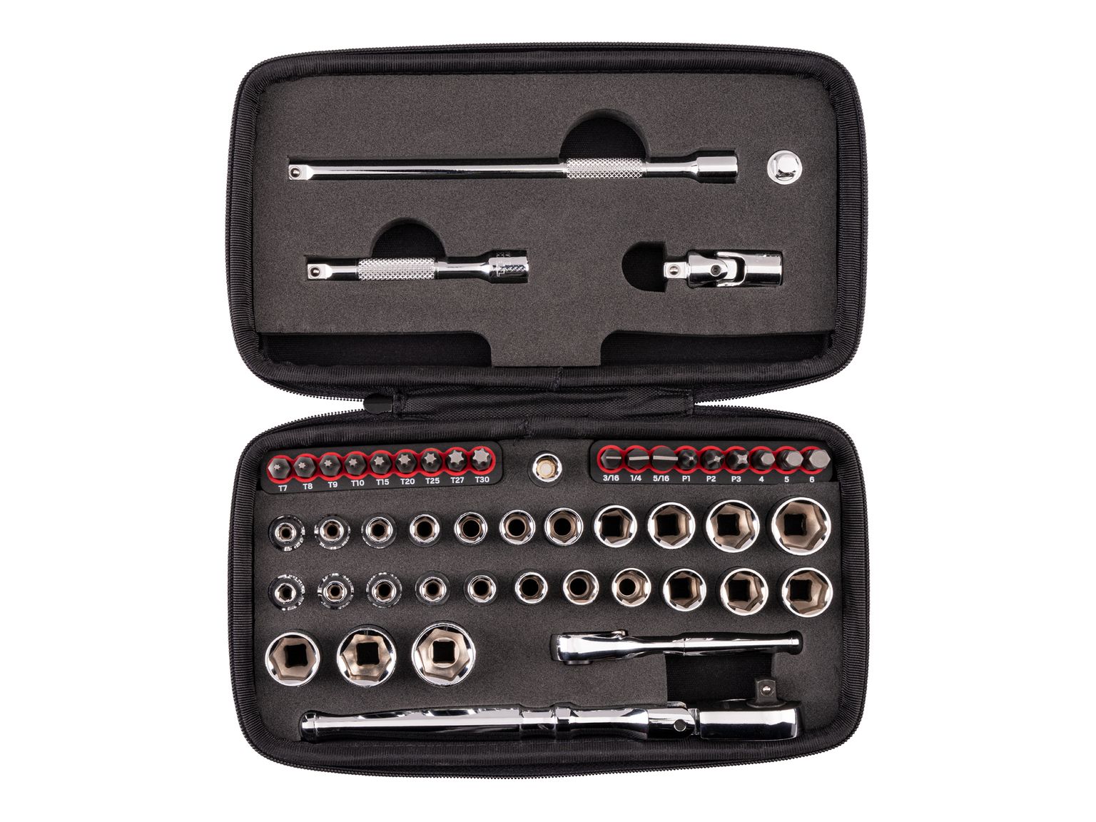 TEKTON 1/4 Inch Drive Small Engine Repair Kit with Flex Head Ratchet and Case (50-Piece)