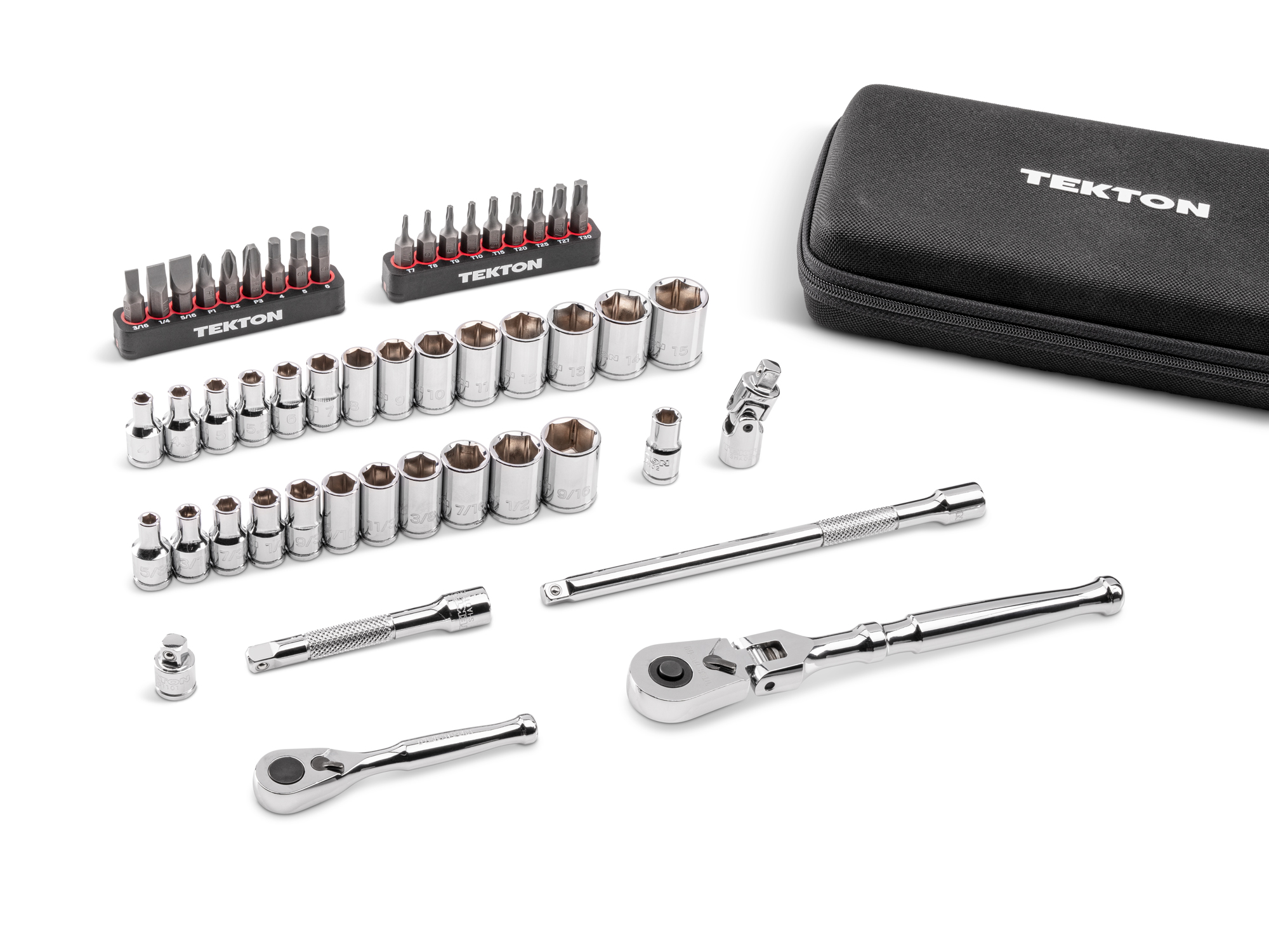 1/4 Inch Drive Small Engine Set (6-Point, Flex Head QR) | TEKTON