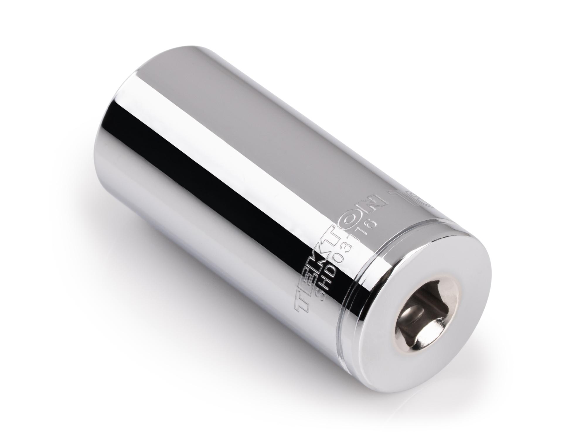 Back angle view of Tekton hand drive 6-point socket. Item #SHD03116