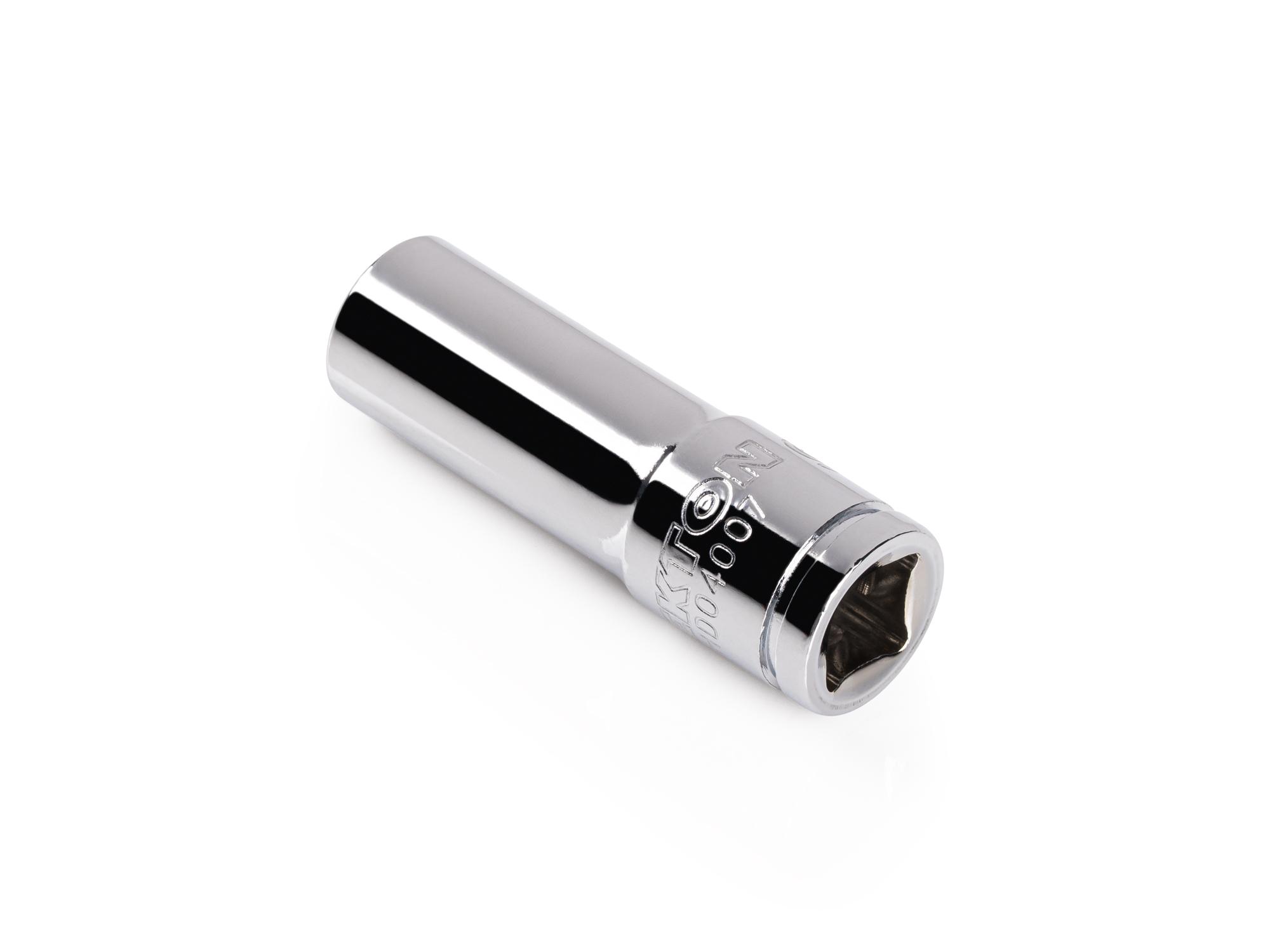Back angle view of Tekton hand drive 6-point socket. Item #SHD04007
