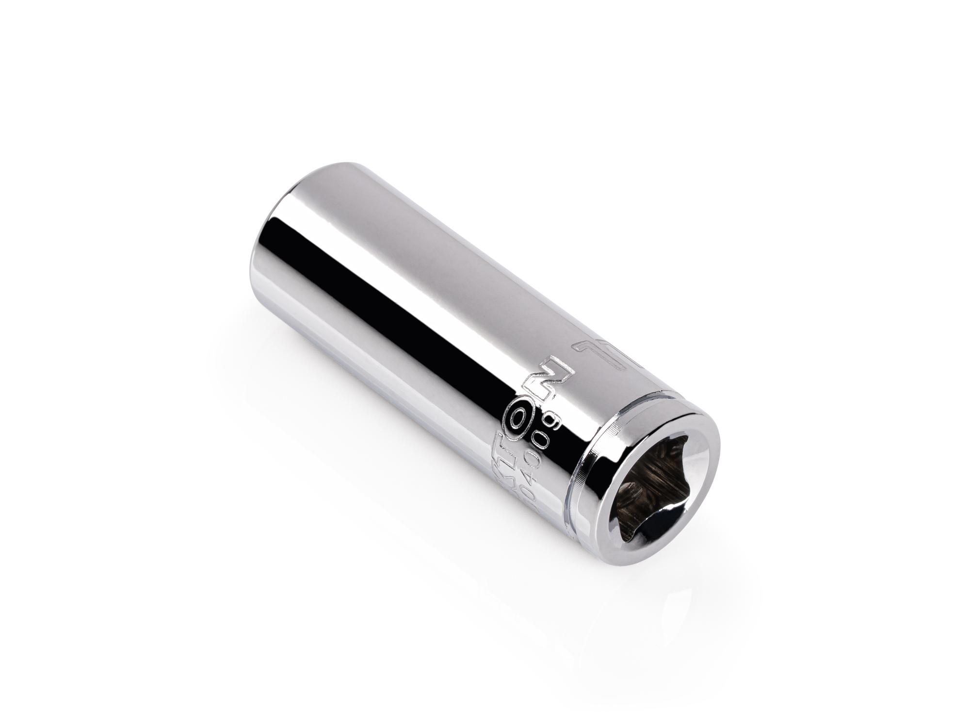 Back angle view of Tekton hand drive 6-point socket. Item #SHD04009