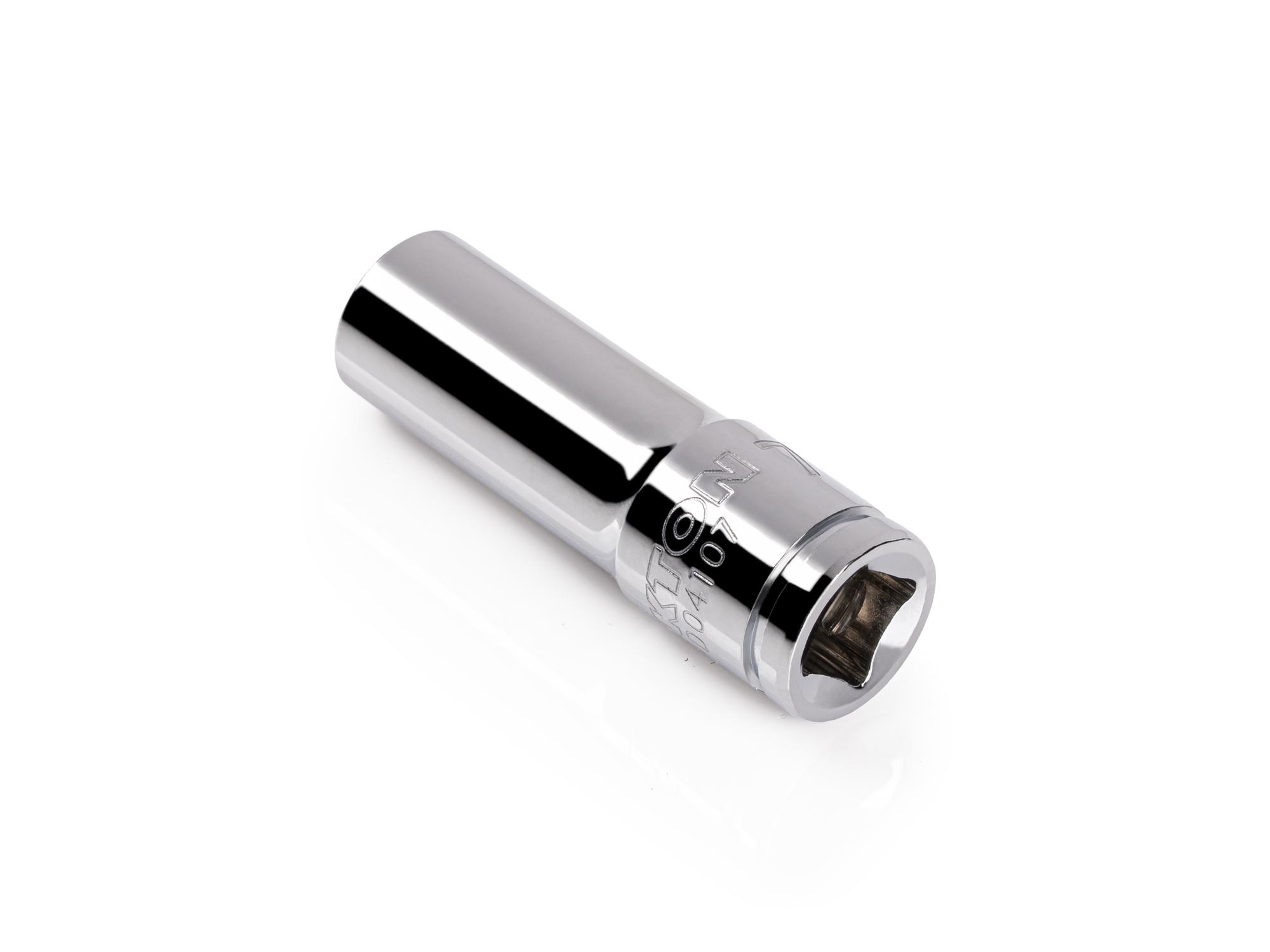 Back angle view of Tekton hand drive 6-point socket. Item #SHD04107