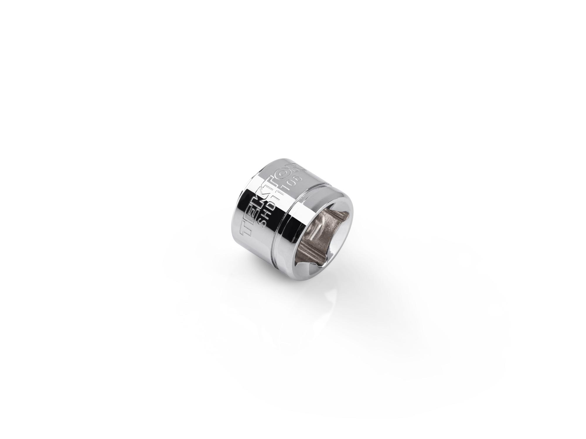 Back angle view of Tekton hand drive 6-point socket. Item #SHD11106