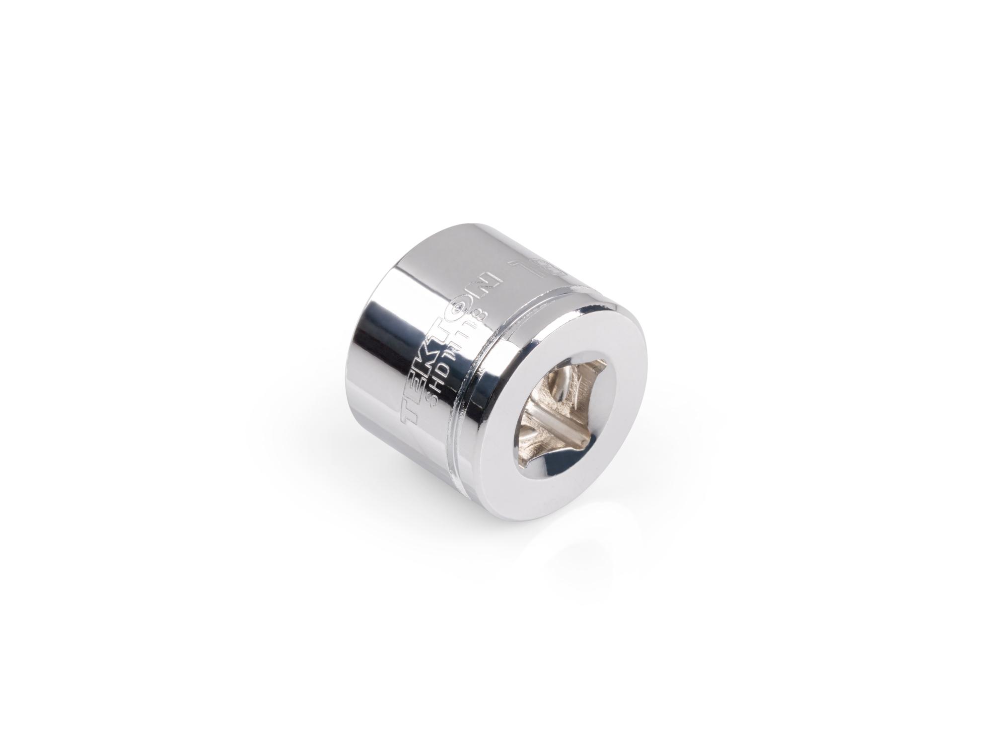 Back angle view of Tekton hand drive 6-point socket. Item #SHD11118