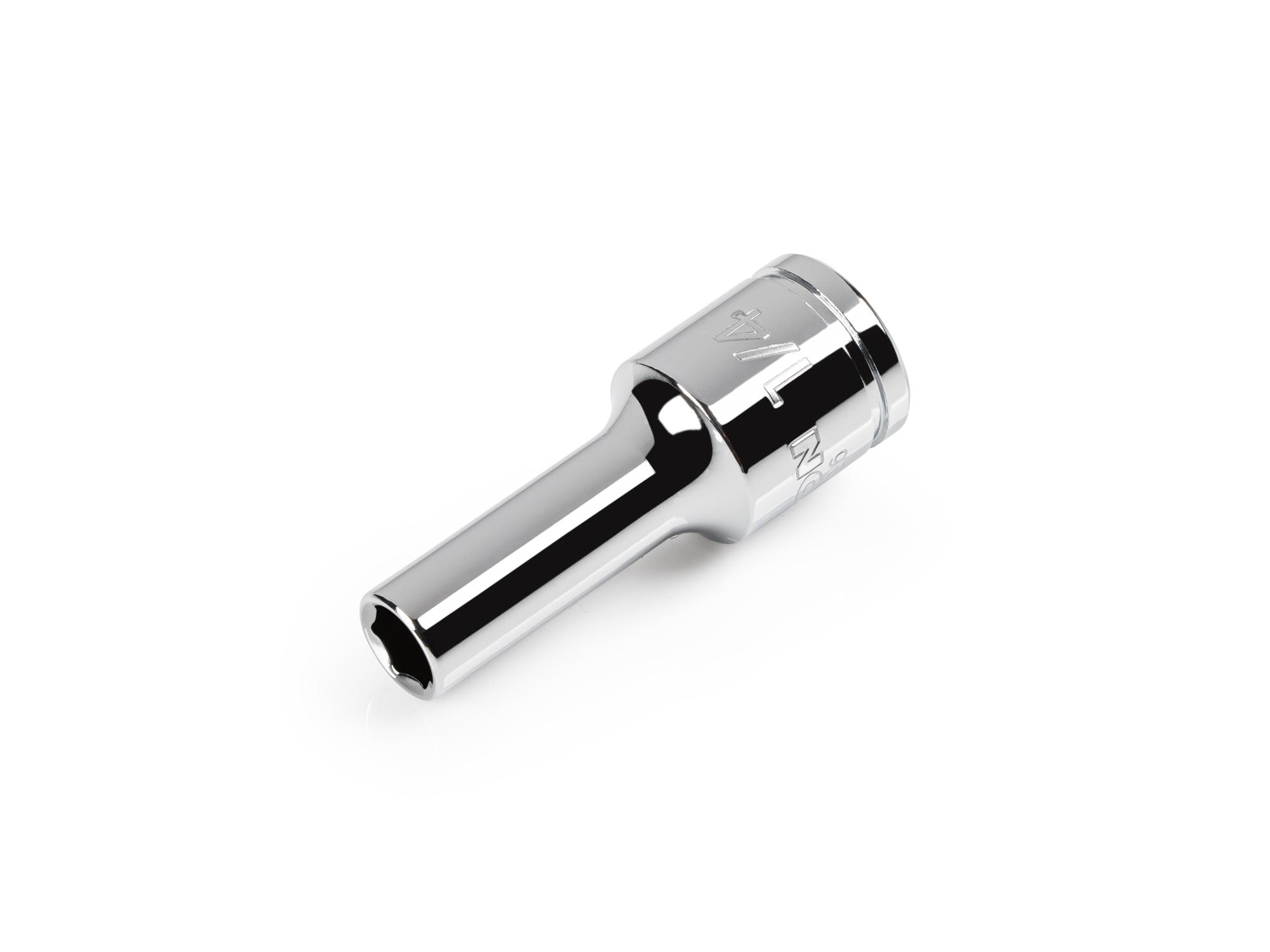Front-right angle view of Tekton hand drive 6-point socket. Item #SHD14006