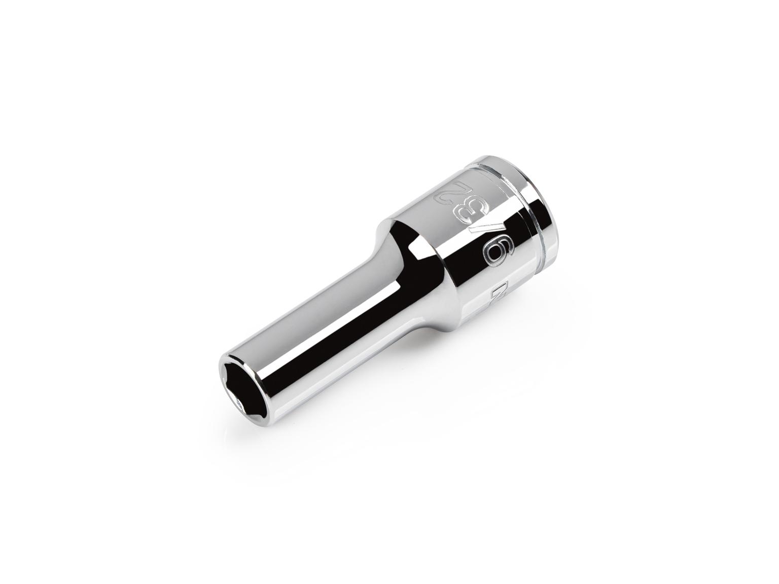 Front-right angle view of Tekton 9/32 inch hand drive 6-point socket. Item #SHD14007