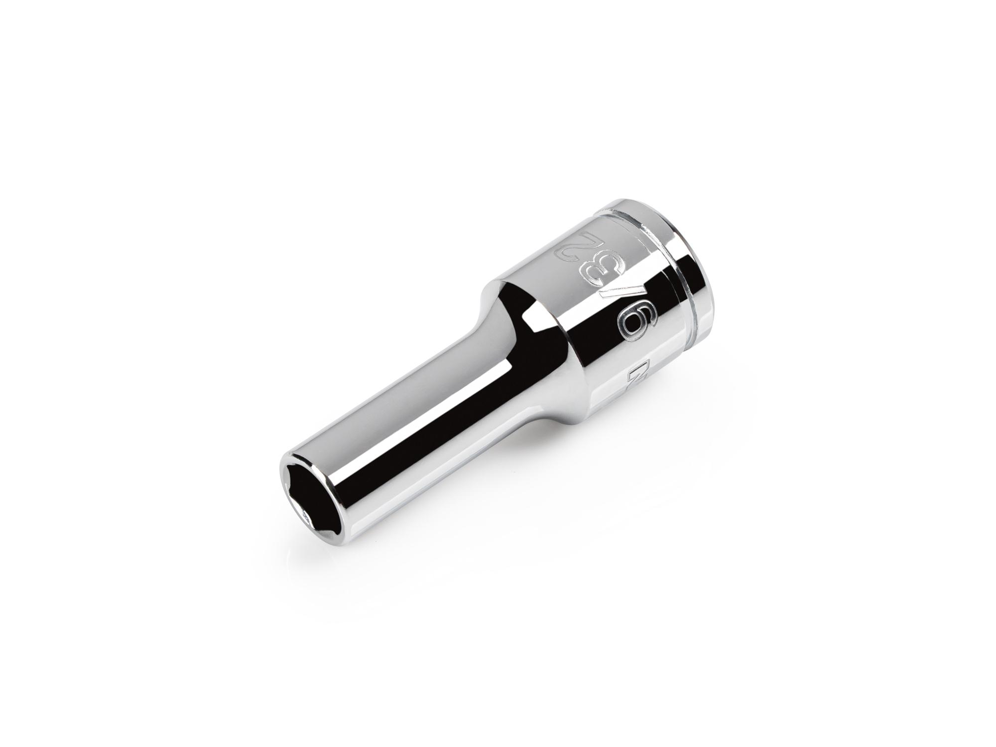 Front-right angle view of Tekton hand drive 6-point socket. Item #SHD14007