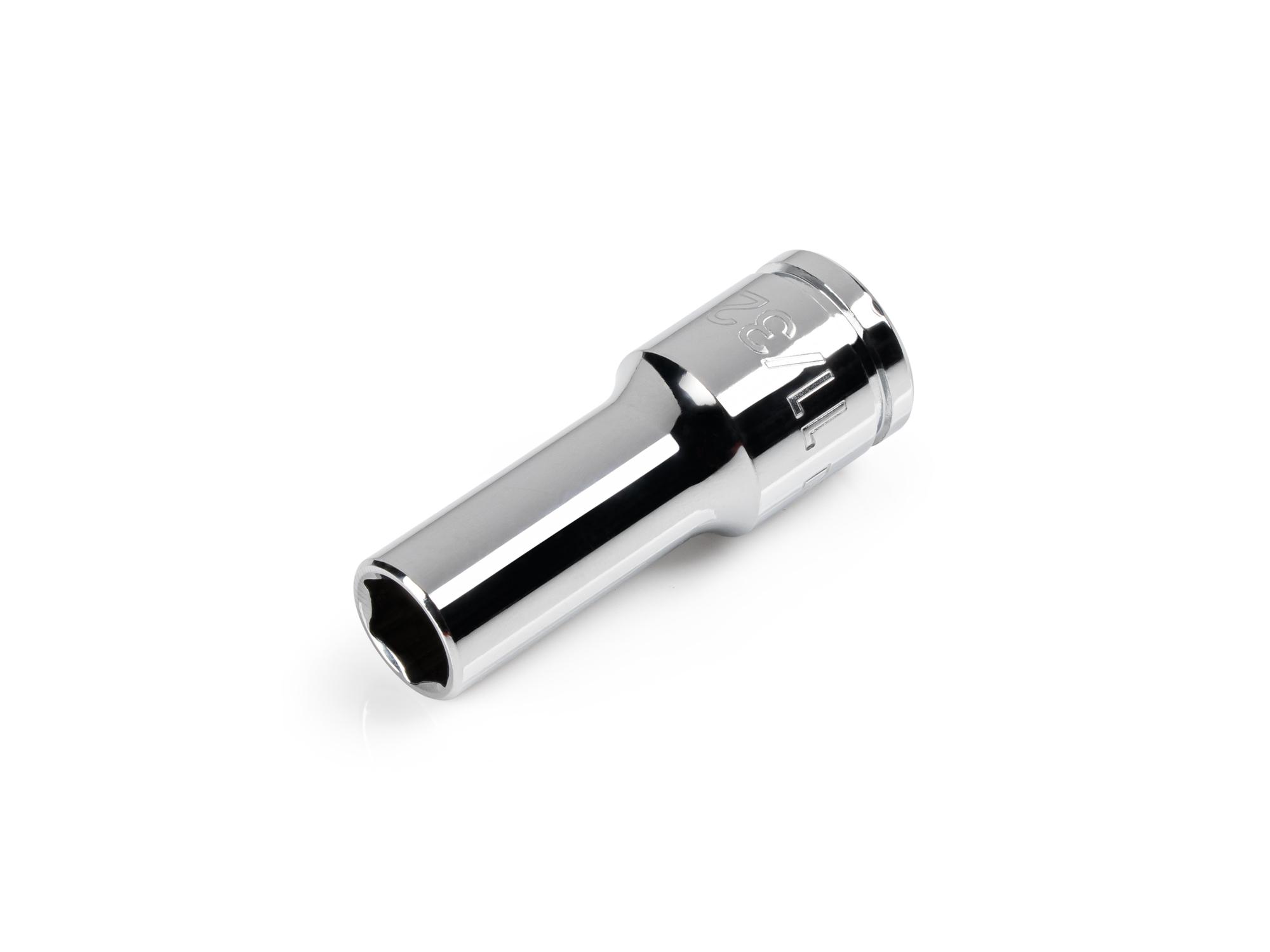 Front-right angle view of Tekton hand drive 6-point socket. Item #SHD14009