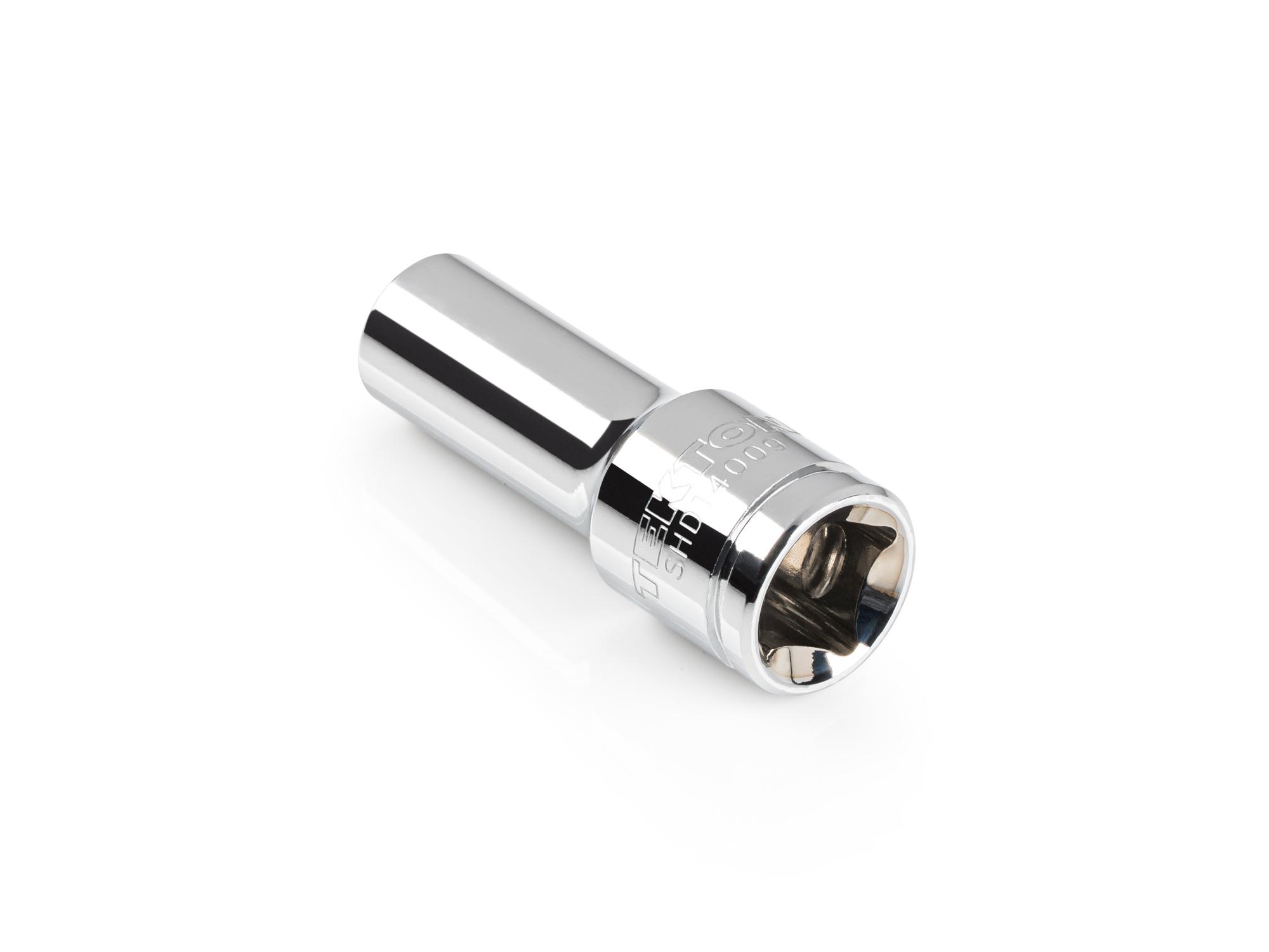Back angle view of Tekton hand drive 6-point socket. Item #SHD14009