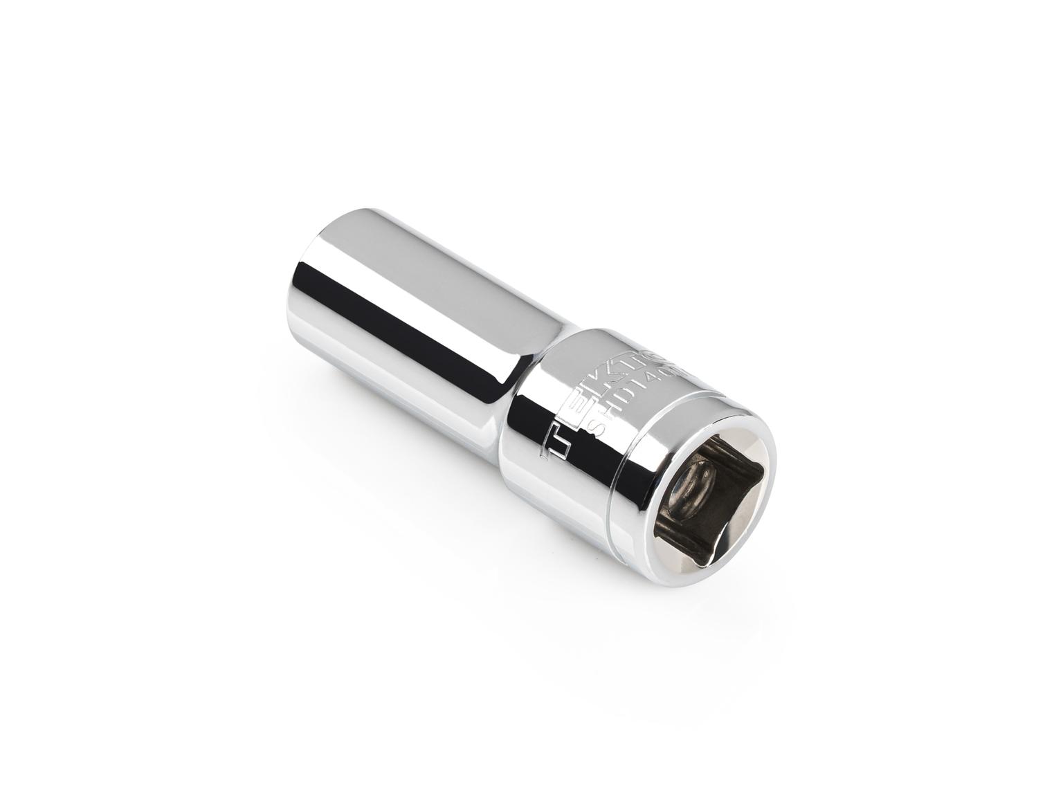 Back angle view of Tekton 3/8 inch hand drive 6-point socket. Item #SHD14010