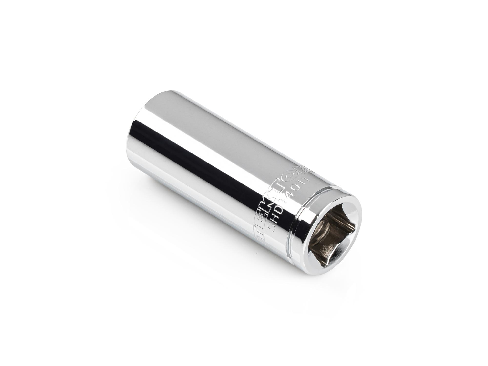 Back angle view of Tekton hand drive 6-point socket. Item #SHD14011