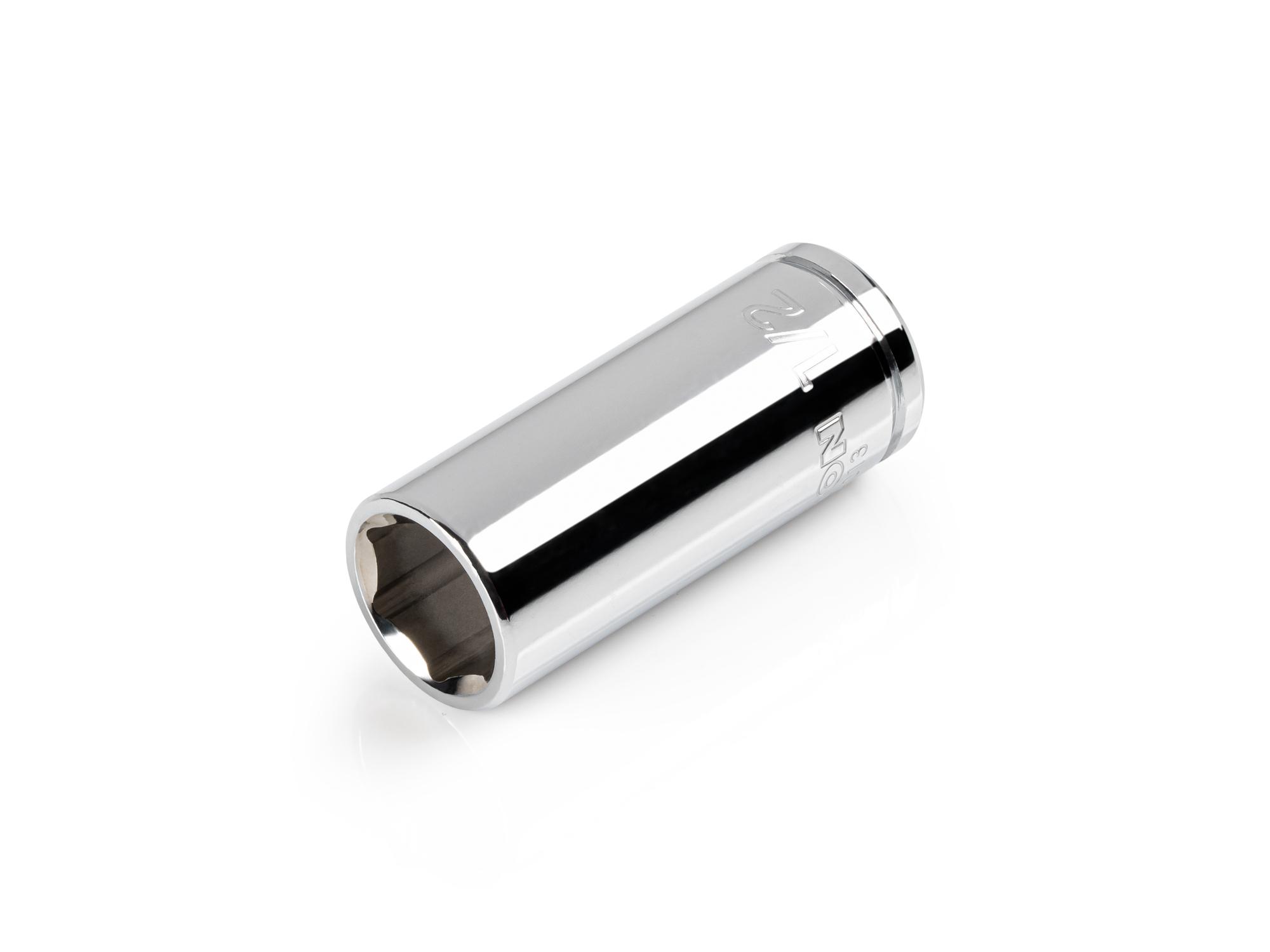 Front-right angle view of Tekton hand drive 6-point socket. Item #SHD14013