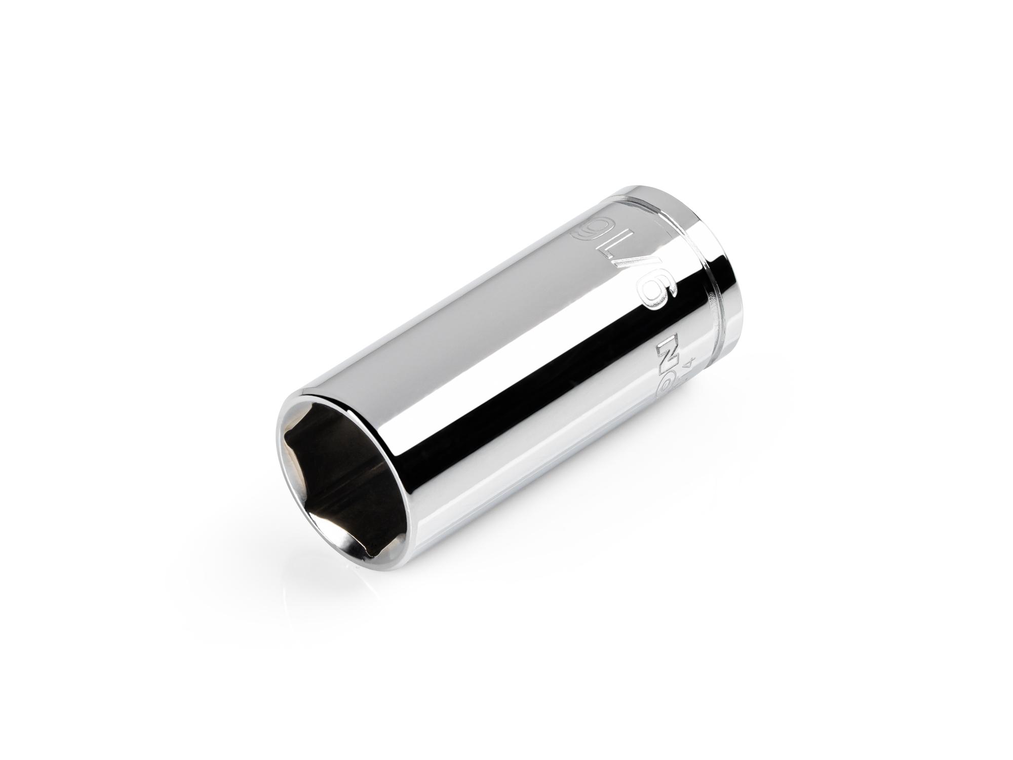 Front-right angle view of Tekton hand drive 6-point socket. Item #SHD14014