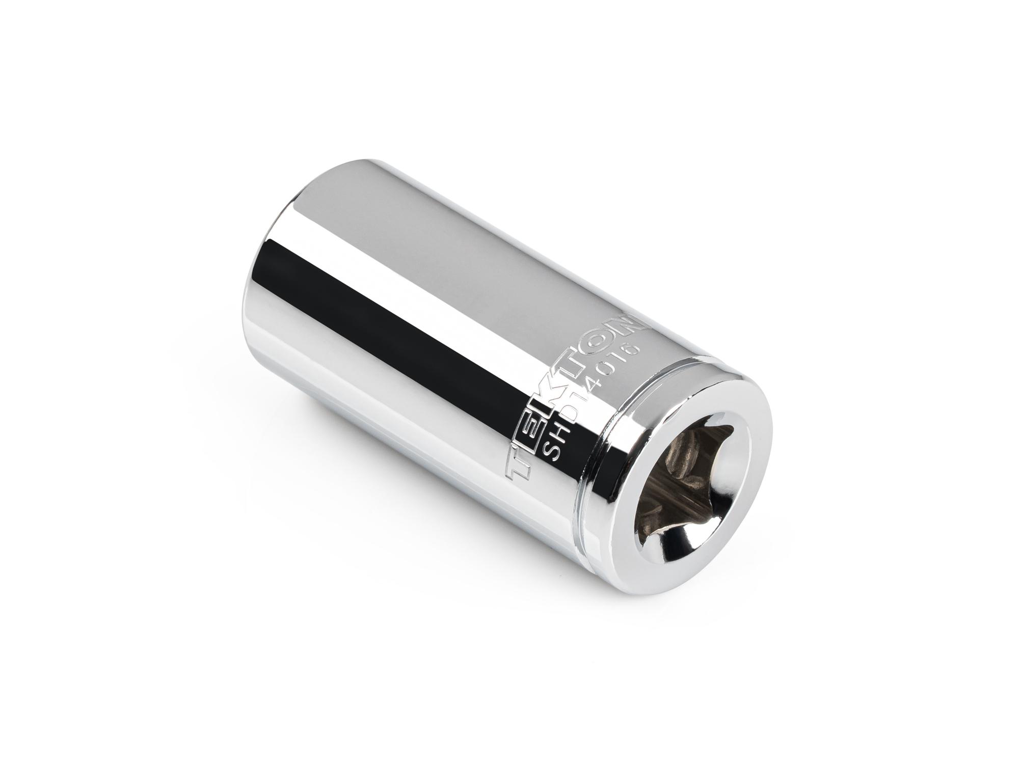 Back angle view of Tekton hand drive 6-point socket. Item #SHD14016