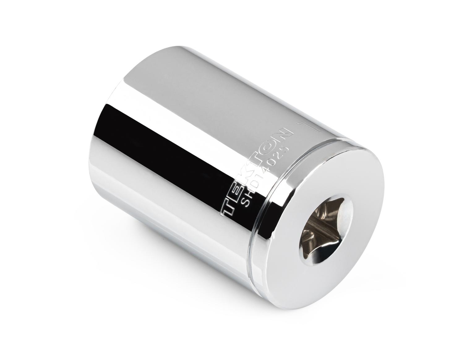 Back angle view of Tekton 1 inch hand drive 6-point socket. Item #SHD14025