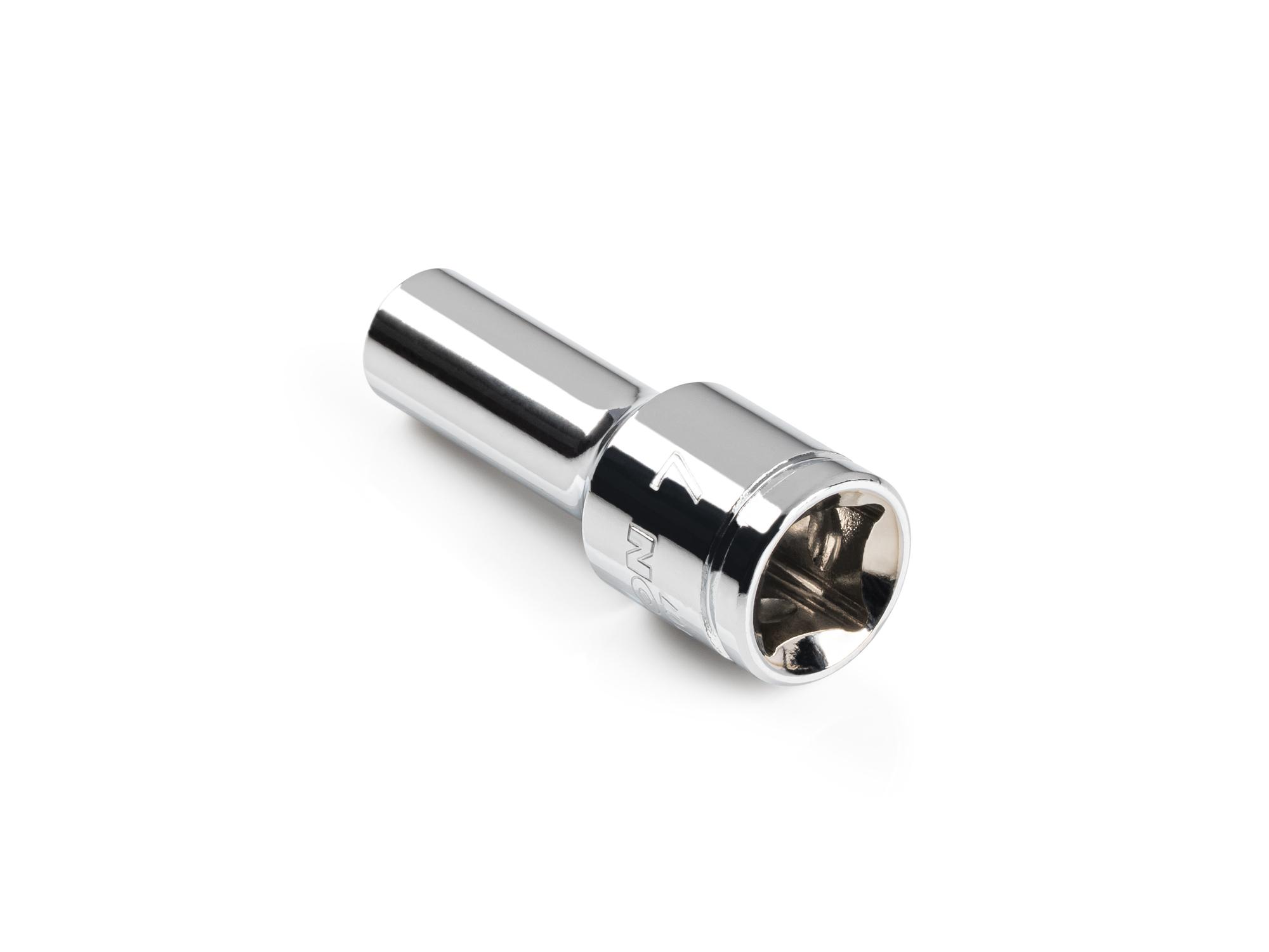 Back angle view of Tekton hand drive 6-point socket. Item #SHD14107