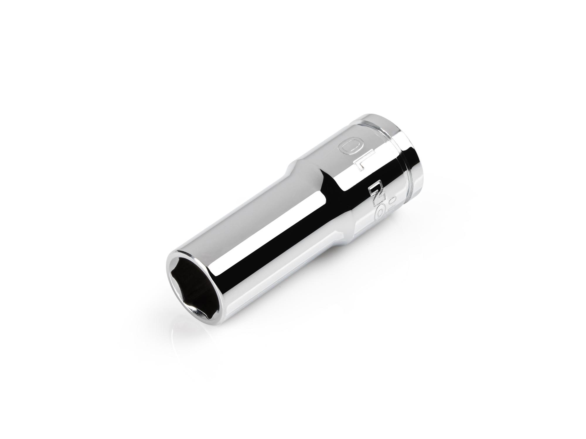 Front-right angle view of Tekton hand drive 6-point socket. Item #SHD14110