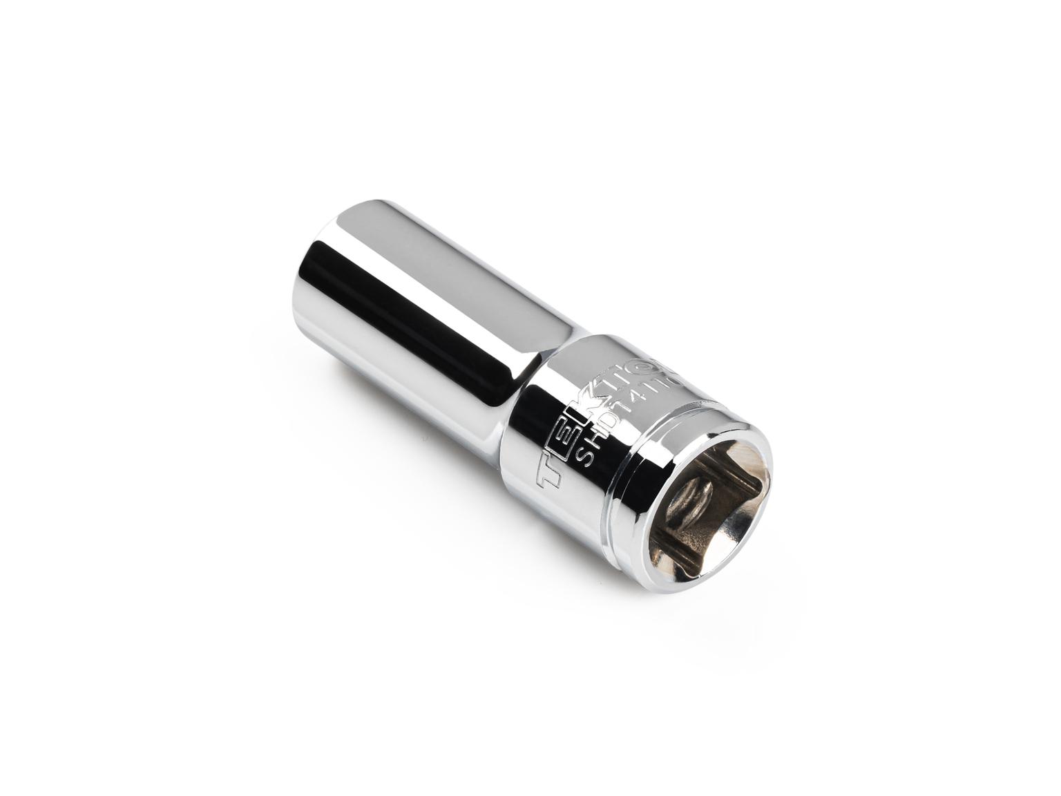 Back angle view of Tekton 10 millimeter hand drive 6-point socket. Item #SHD14110