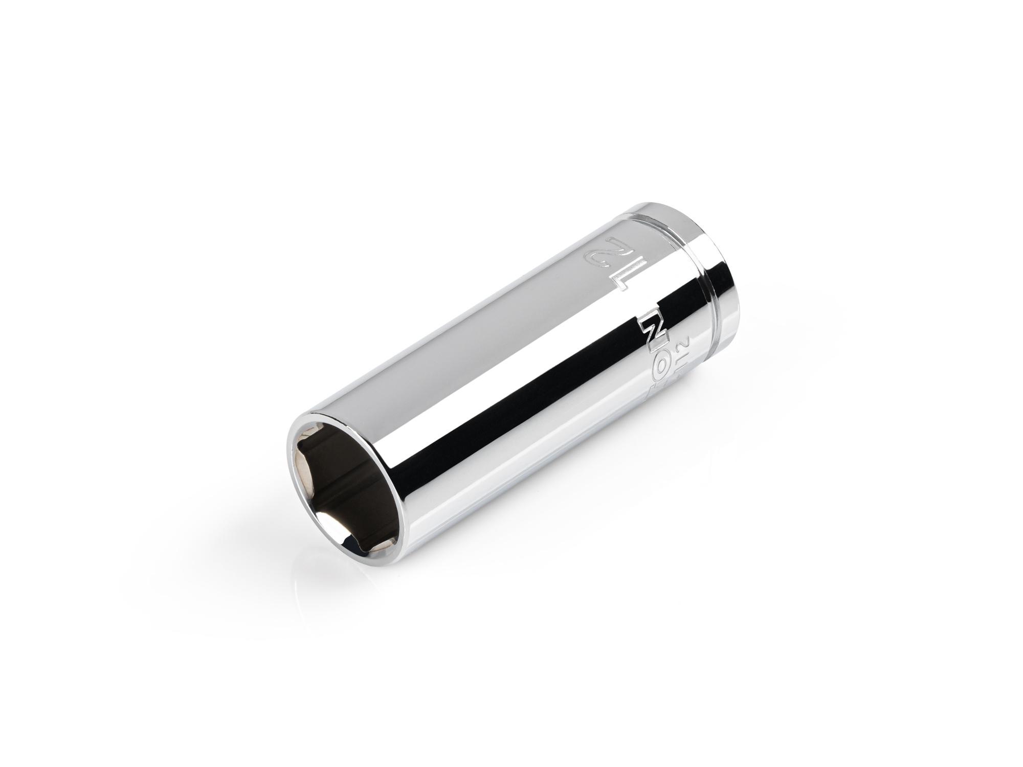 Front-right angle view of Tekton hand drive 6-point socket. Item #SHD14112
