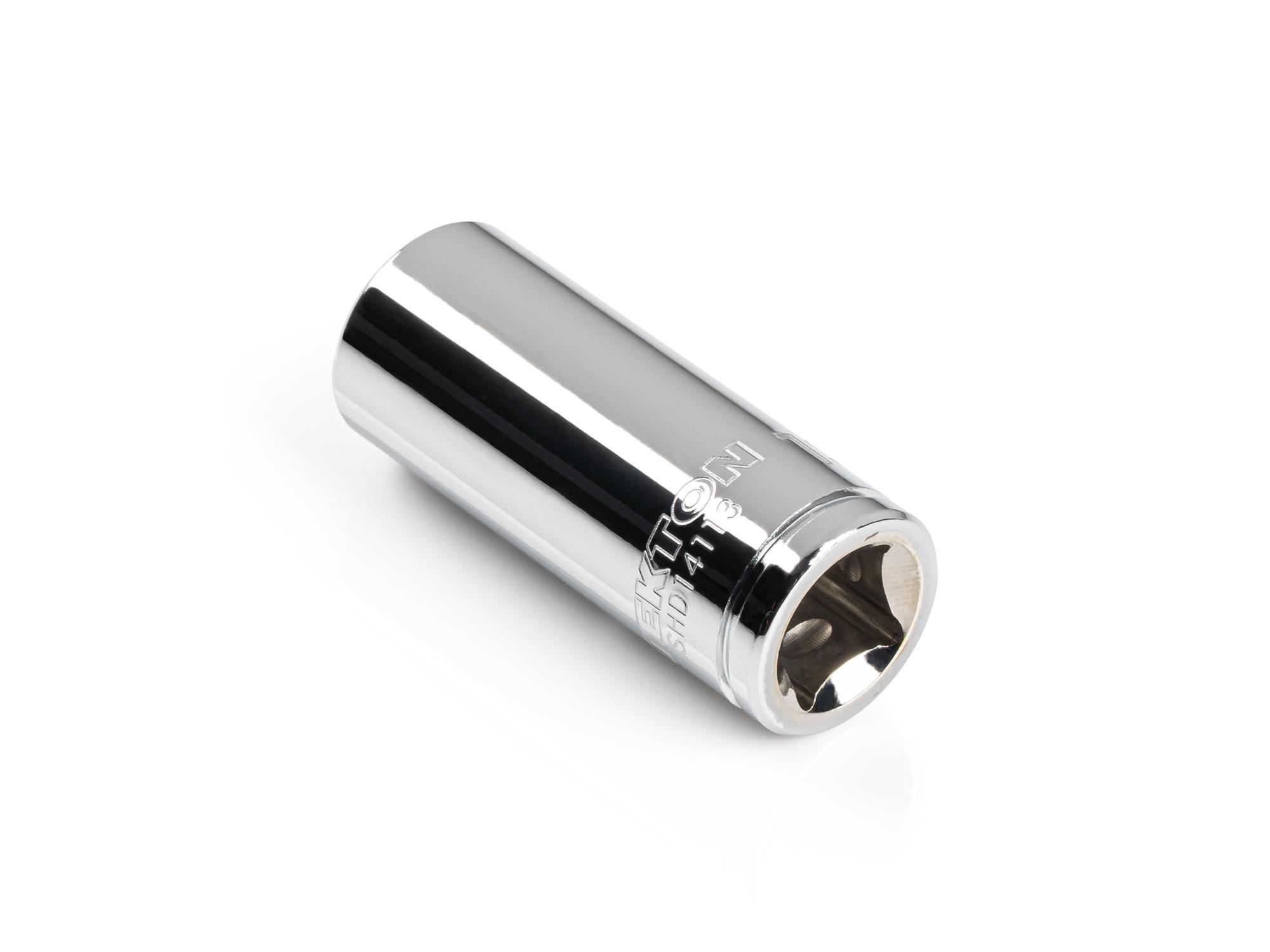 Back angle view of Tekton hand drive 6-point socket. Item #SHD14113