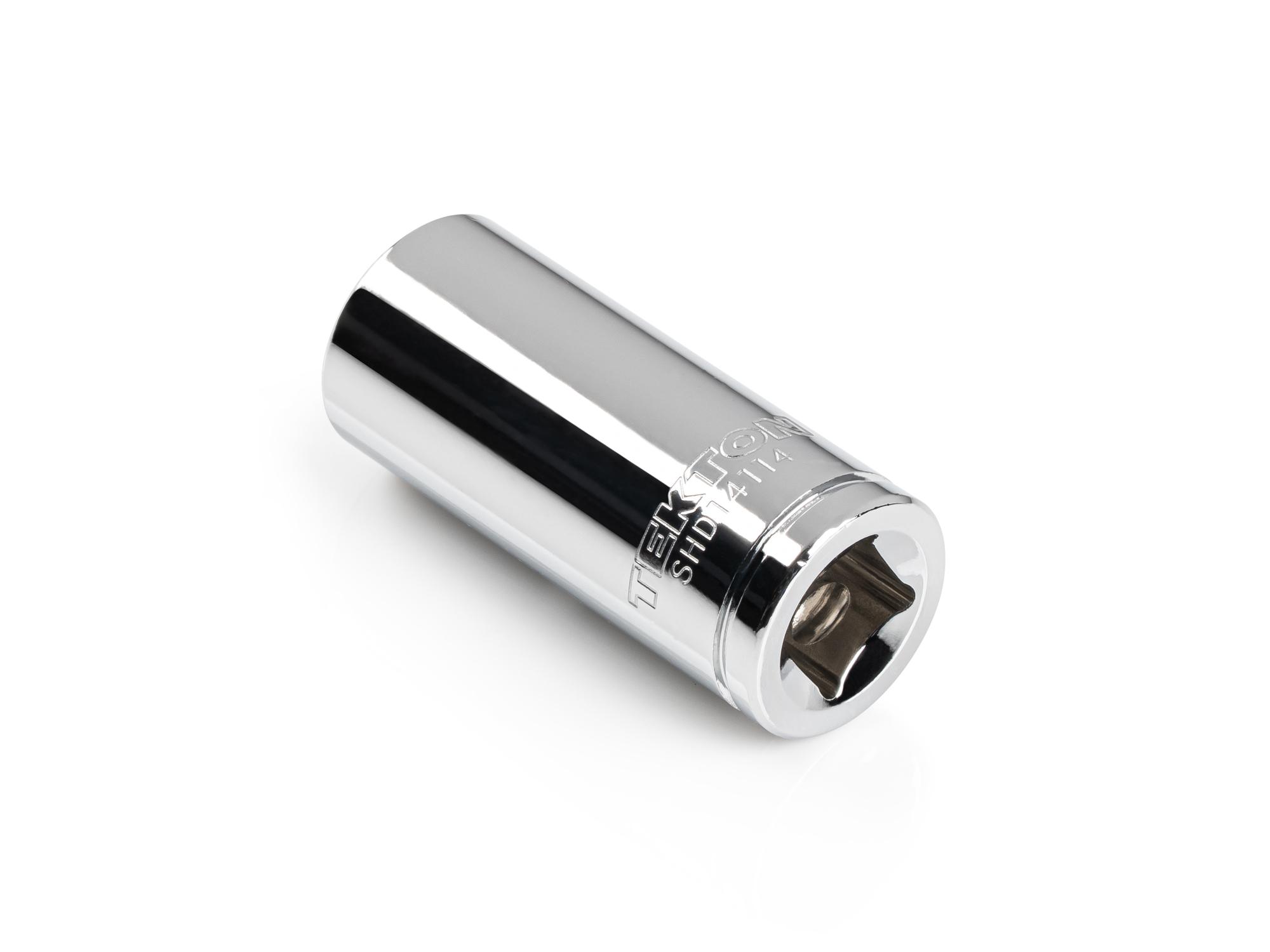 Back angle view of Tekton hand drive 6-point socket. Item #SHD14114