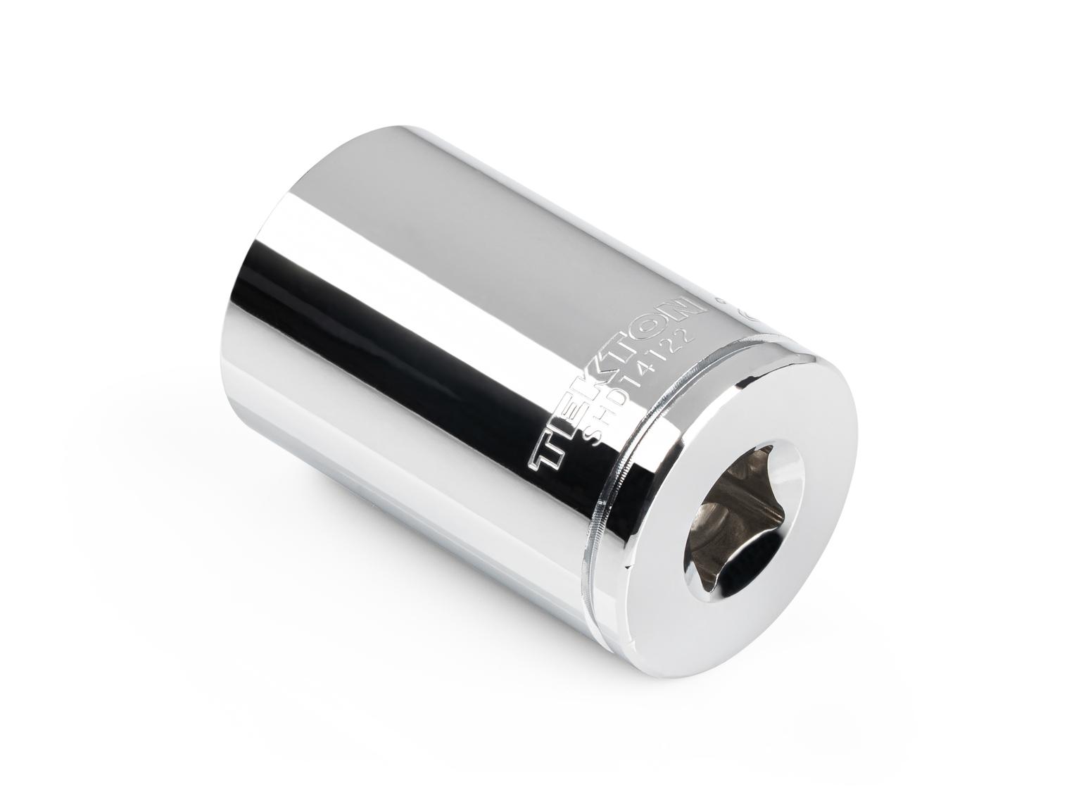 Back angle view of Tekton 22 millimeter hand drive 6-point socket. Item #SHD14122