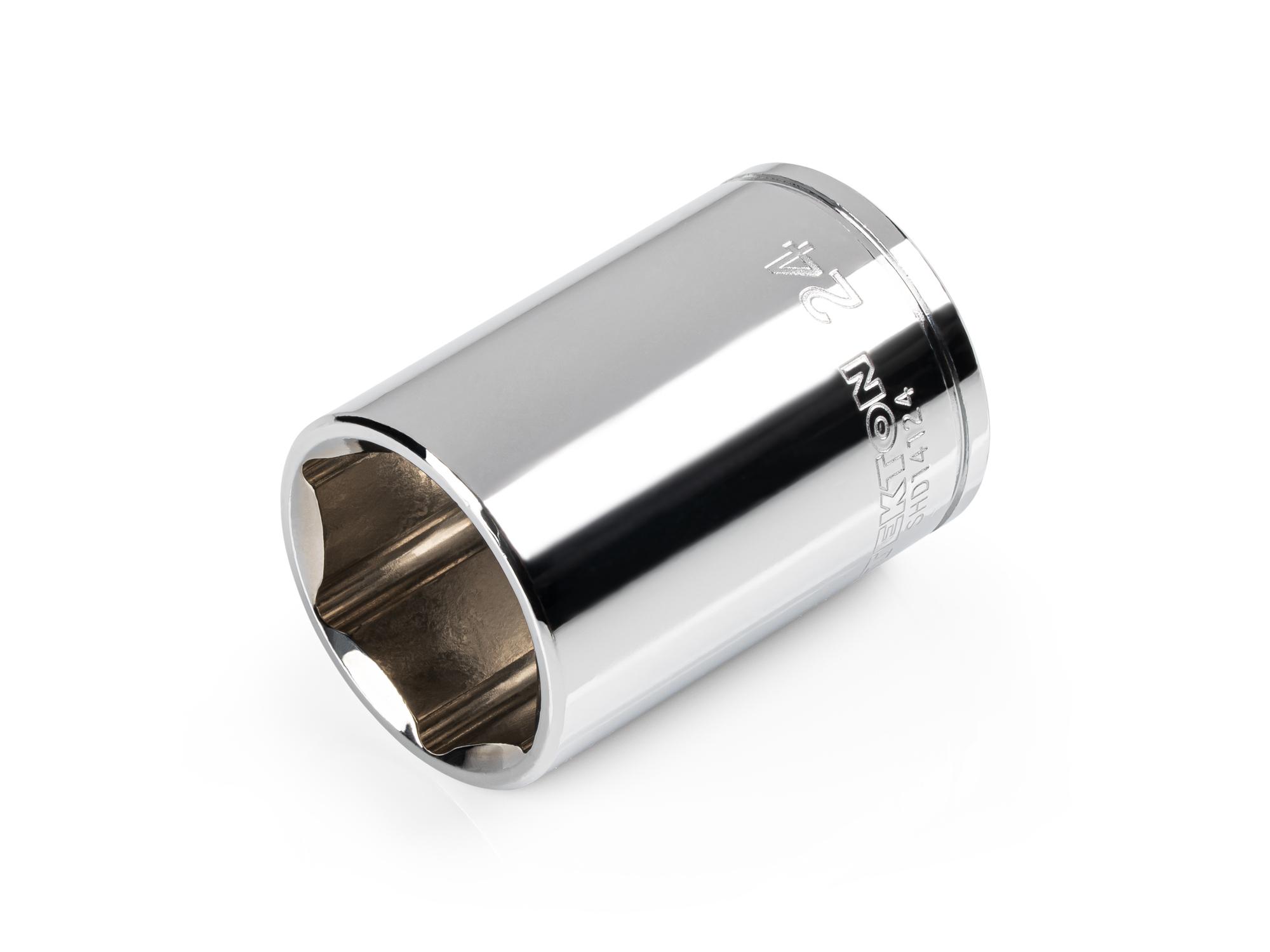 Front-right angle view of Tekton hand drive 6-point socket. Item #SHD14124