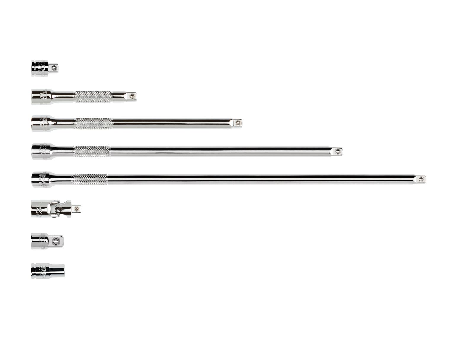 Laid out contents of Tekton hand drive accessory set. Item #SHA90010