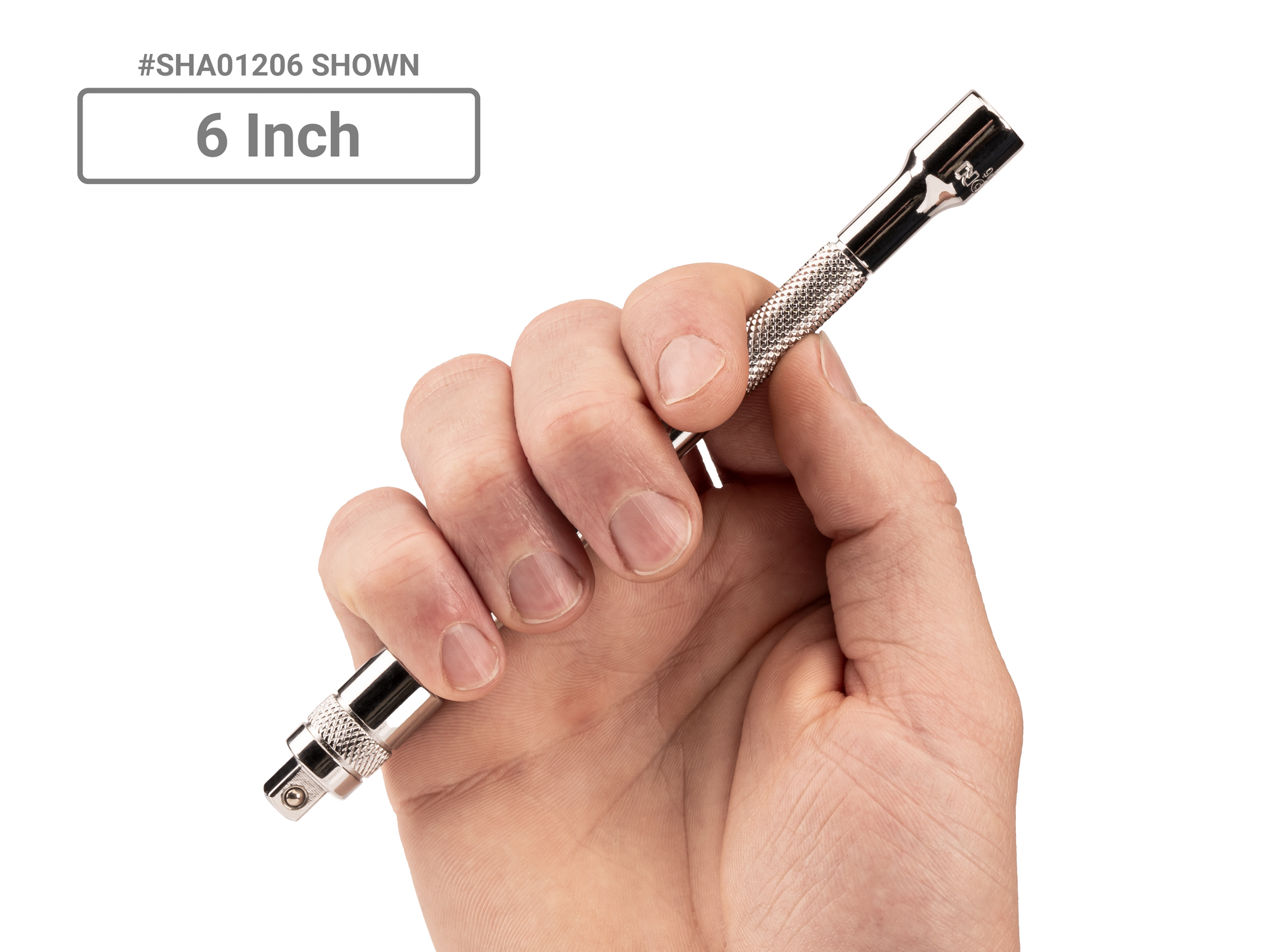 Person holding Tekton hand drive accessory set. Item #SHA90012