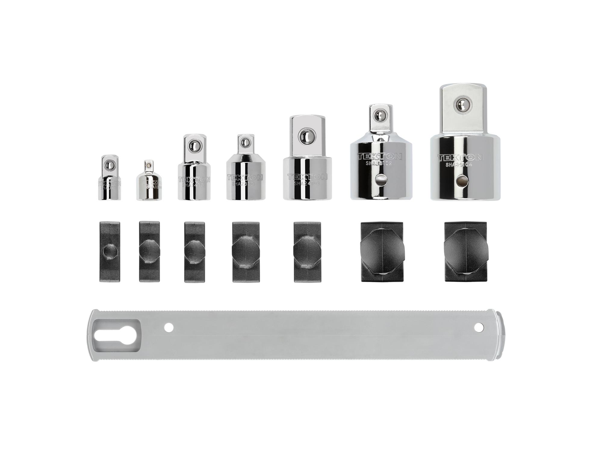 Laid out contents of Tekton 8.1 hand drive accessory set. Item #SHA99119