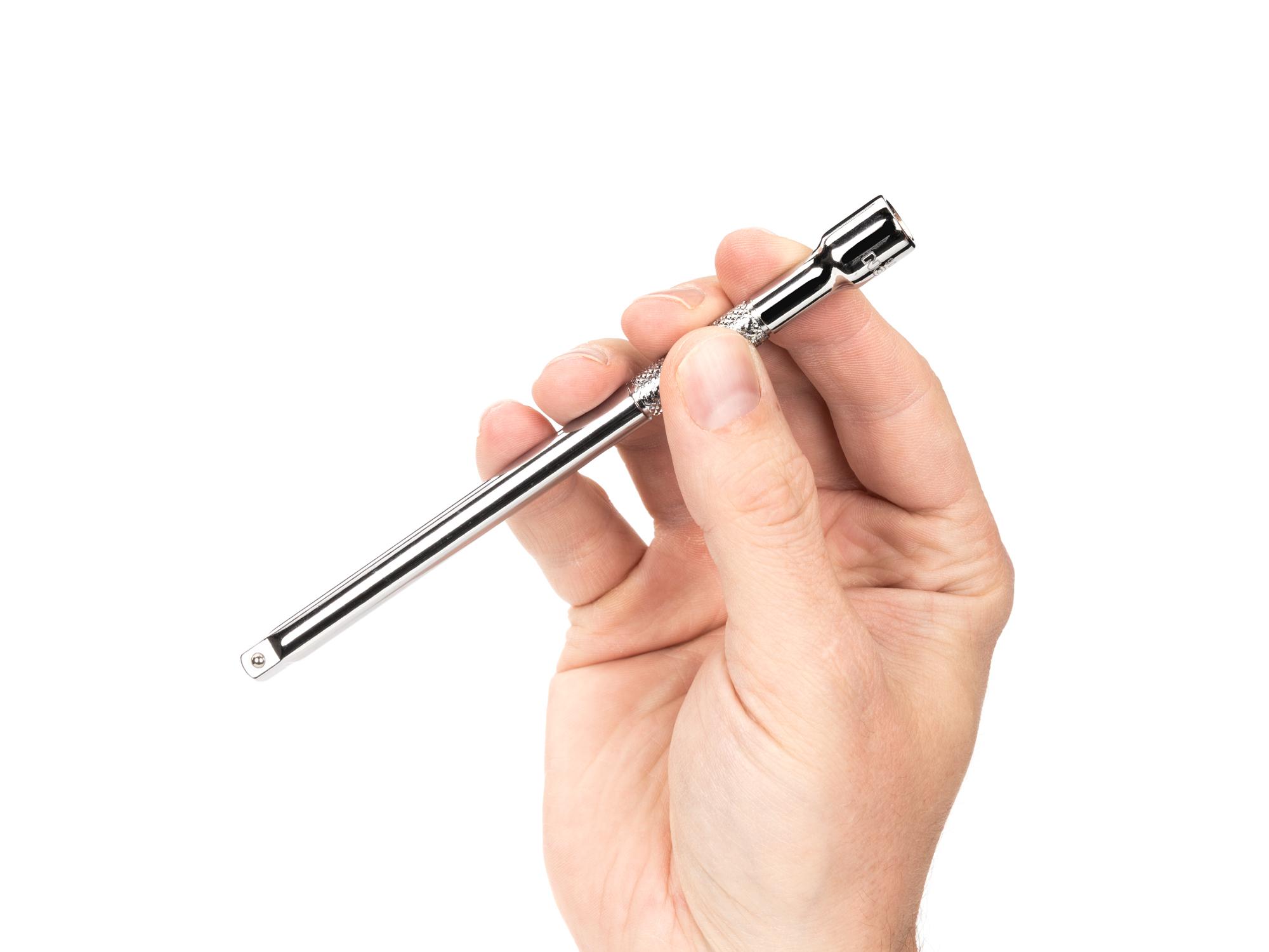 Person holding Tekton 6 inch hand drive accessory. Item #SHA01106