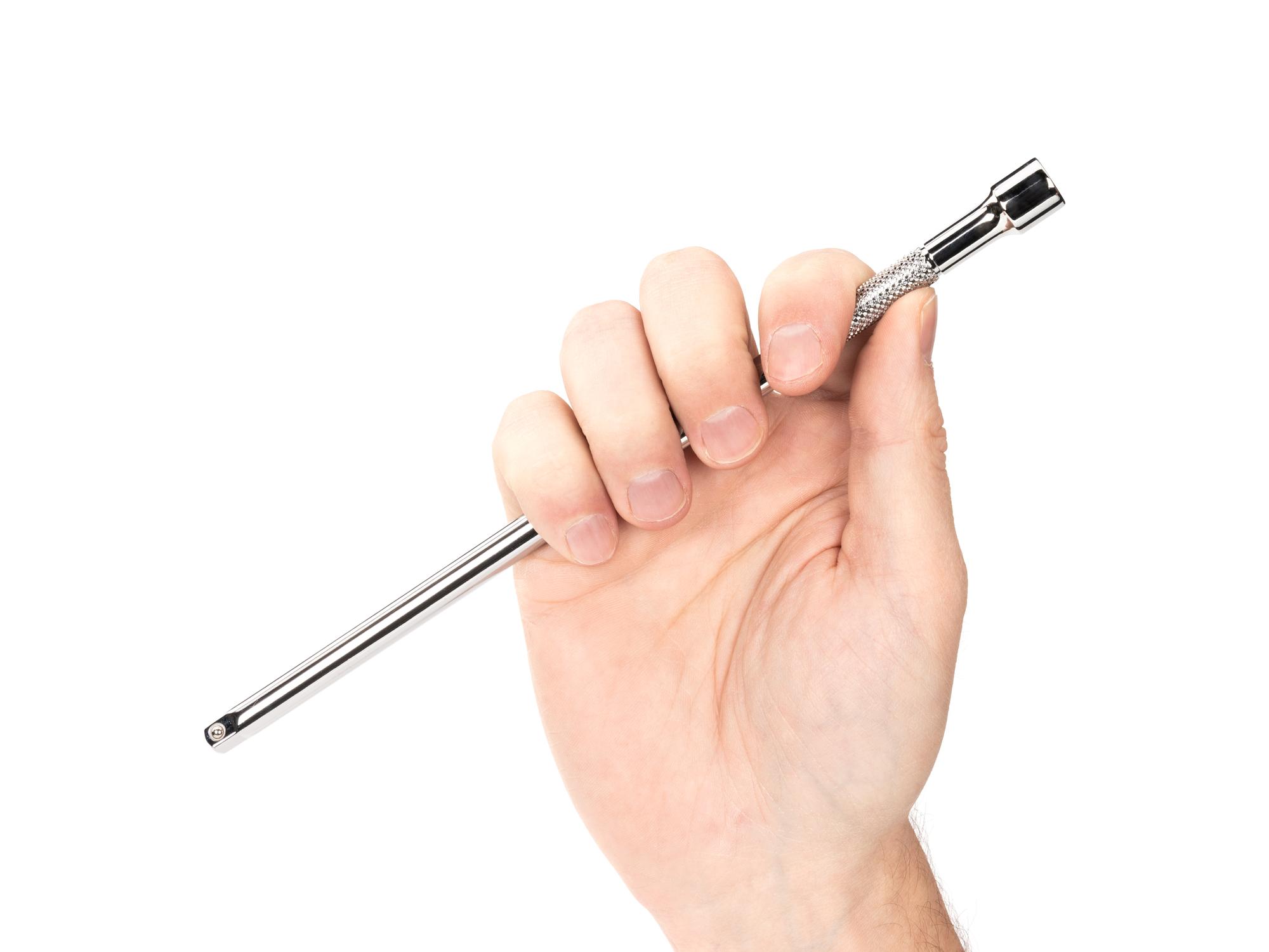Person holding Tekton 9 inch hand drive accessory. Item #SHA01109