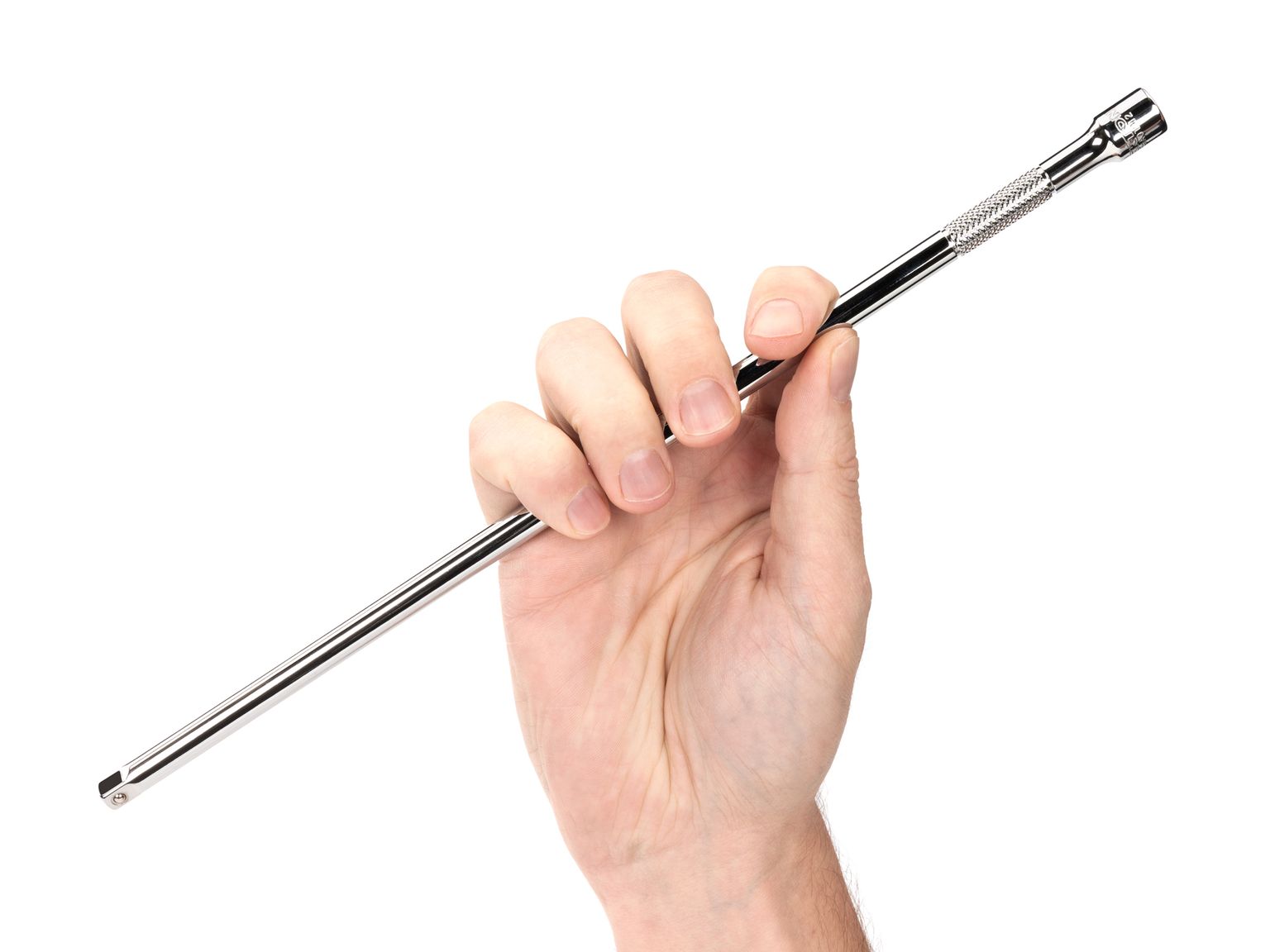 Person holding Tekton 12 inch hand drive accessory. Item #SHA01112